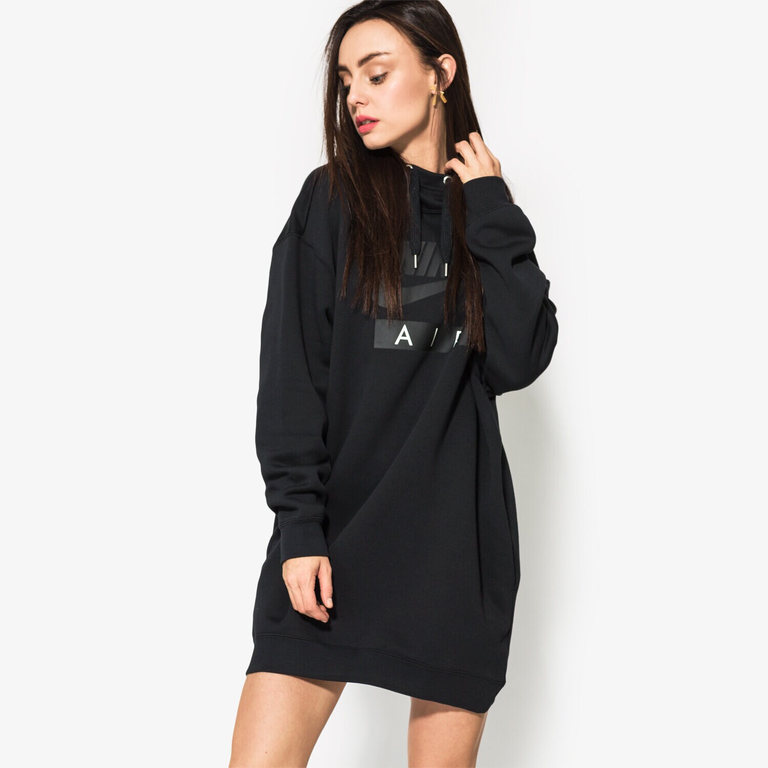 Femei bluză NIKE BLUZĂ W NSW HOODIE OS AIR AH0235-010 Negru