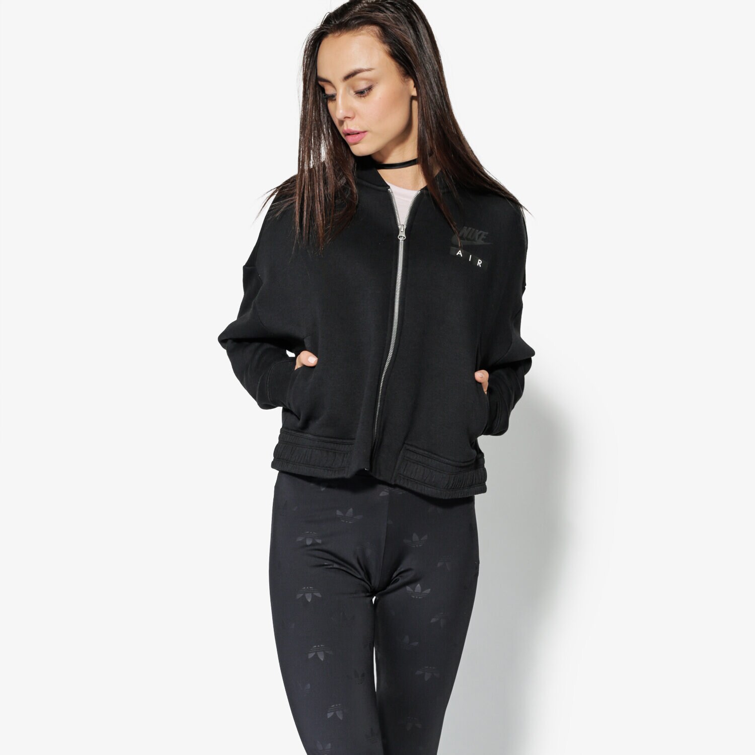 Femei bluză NIKE BLUZĂ W NSW RALLY JKT VARSITY AIR 920445-010 Negru