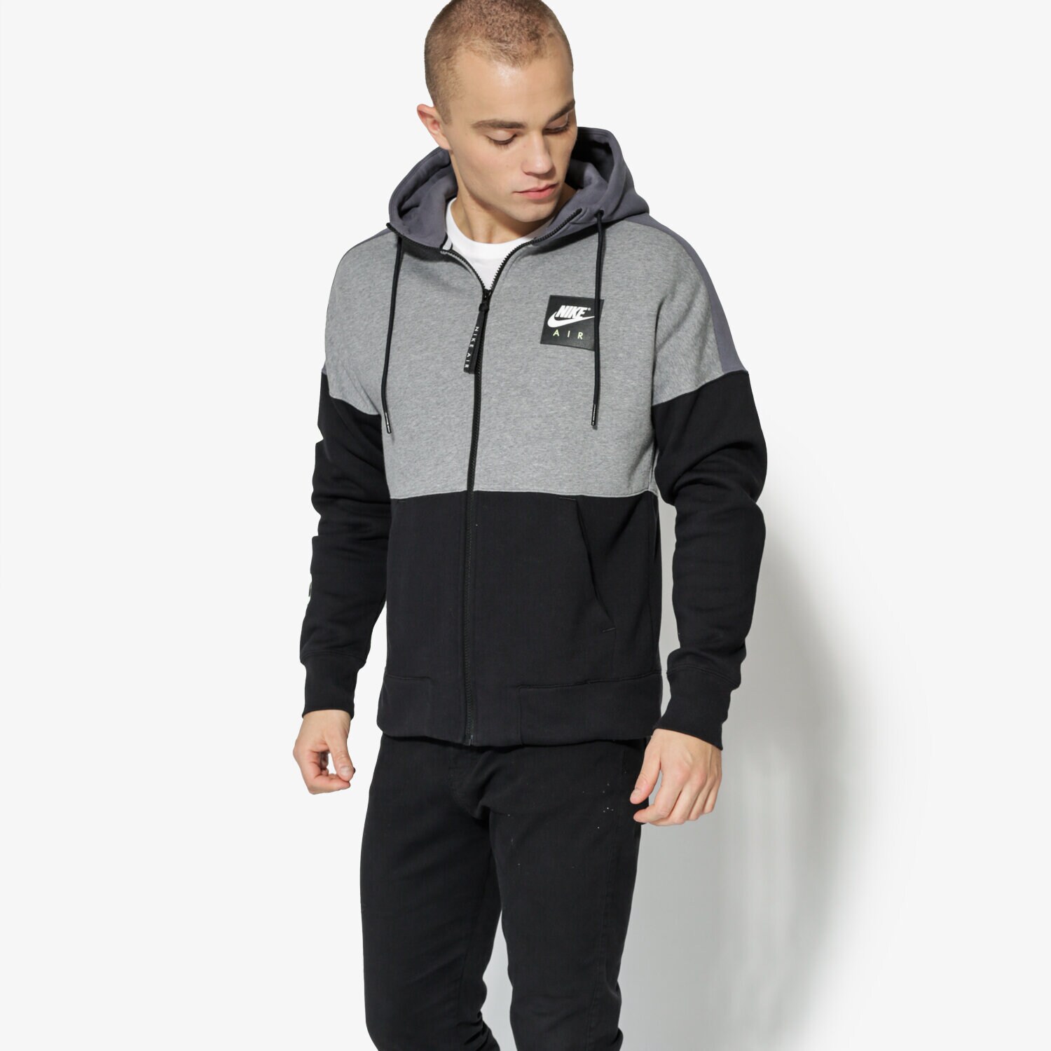 Bărbați bluză NIKE BLUZĂ M NSW HOODIE AIR FZ FLC 886044-091 Gri