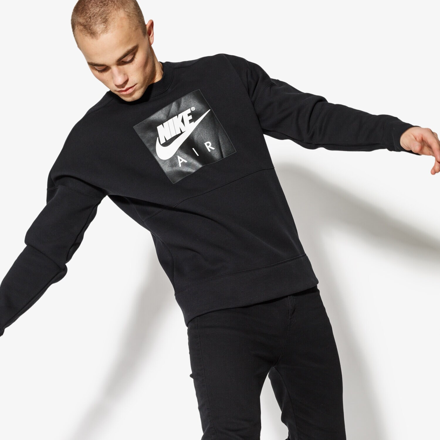 Bărbați bluză NIKE BLUZĂ M NSW CREW AIR FLC 886050-010 Negru