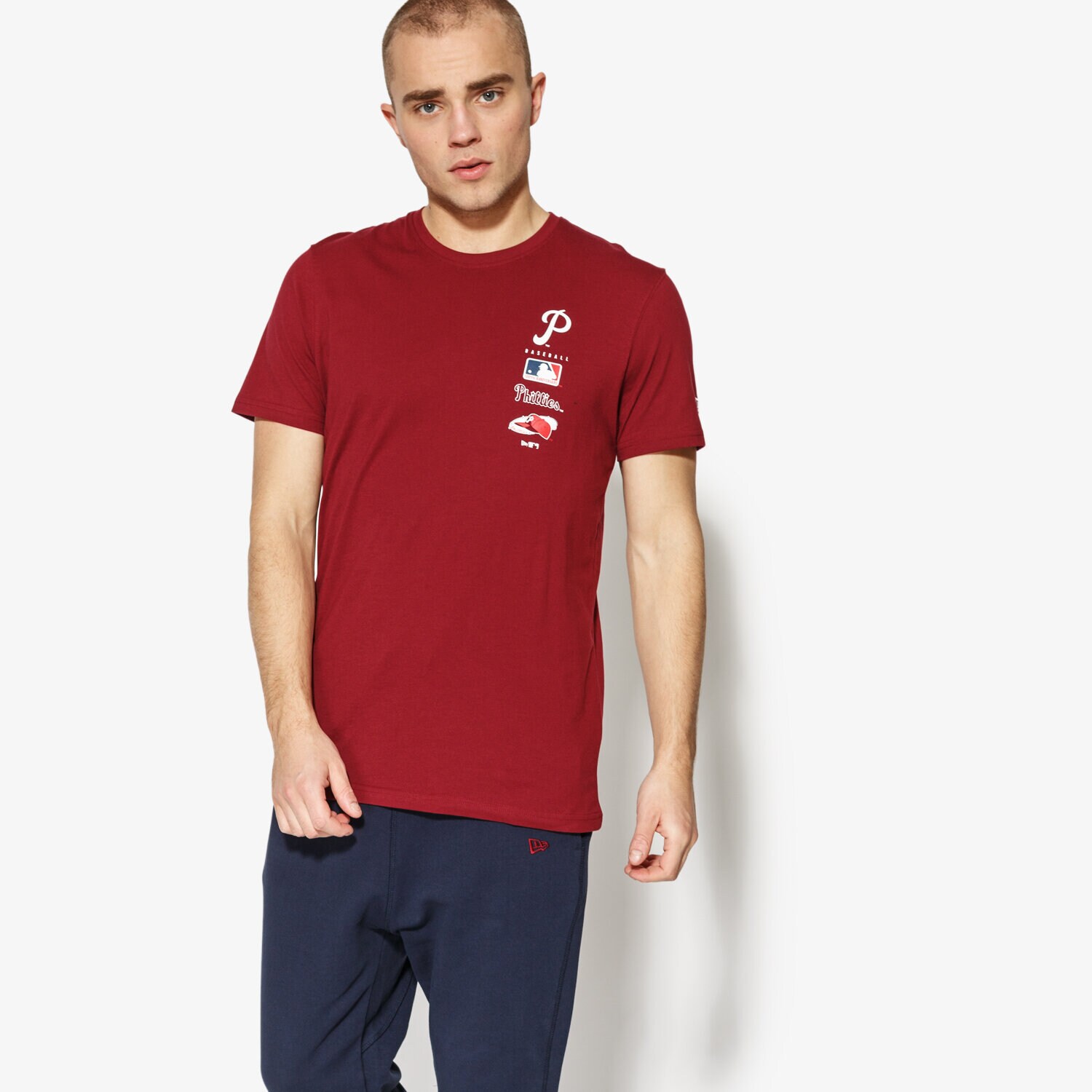 Bărbați tricou NEW ERA TRICOU SS MLB LOGO TOWER TEE PHILADELPHIA 11517768 Bordo