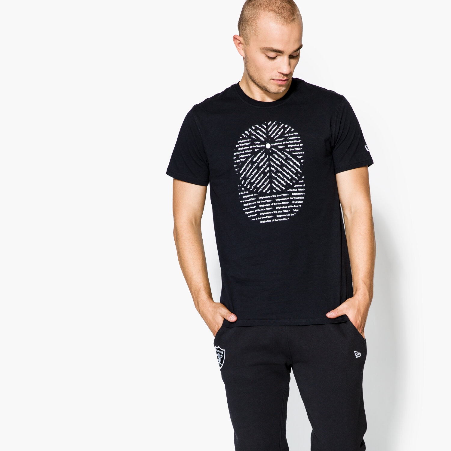 Bărbați tricou NEW ERA CĂMAȘĂ ORIGINATORS CAP TEE NE BLK 11459498 Negru