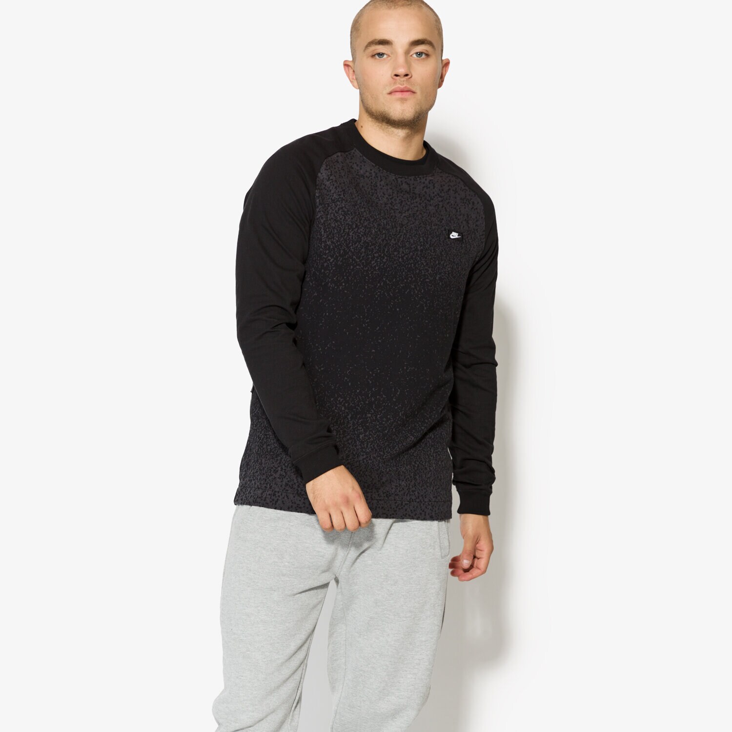 Bărbați tricou NIKE TRICOU LS MODERN CRW FT FA 861702010 Negru