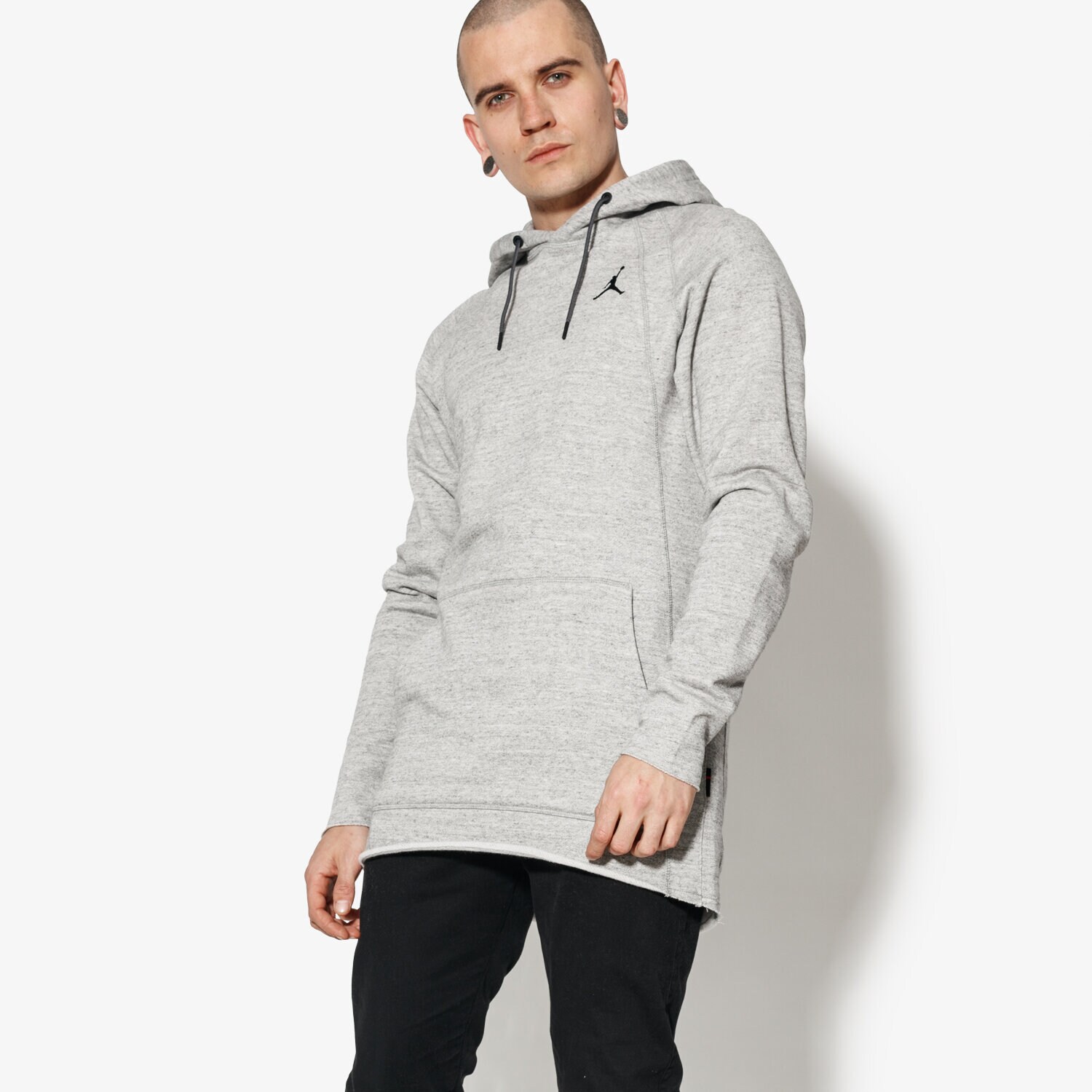 Bărbați bluză JORDAN BLUZĂ JSW WINGS LITE PO HOODIE 914480-063 Gri