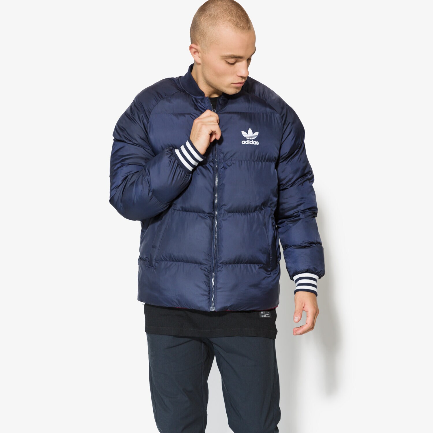 Bărbați eacă de iarnă ADIDAS JACHETĂ SST JACKET BR4795 Bleumarin