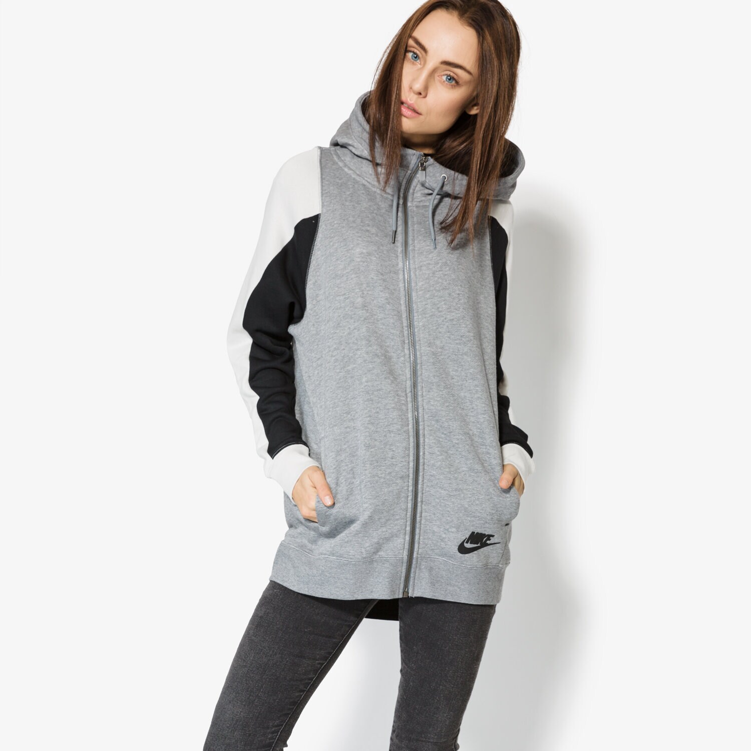 Femei bluză NIKE BLUZĂ W NSW MODERN HOODIE FZ CB 914412091 Gri