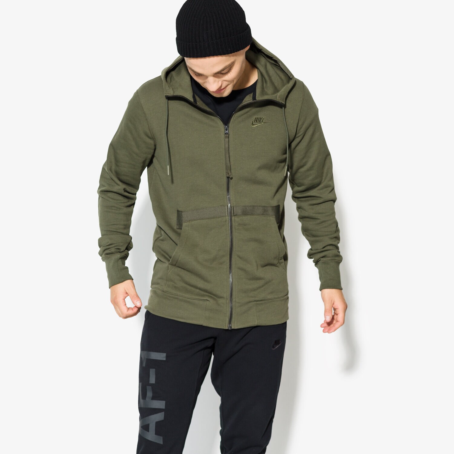 Bărbați bluză NIKE BLUZĂ M NSW HOODIE FZ FT AF1 925438325 Kaki
