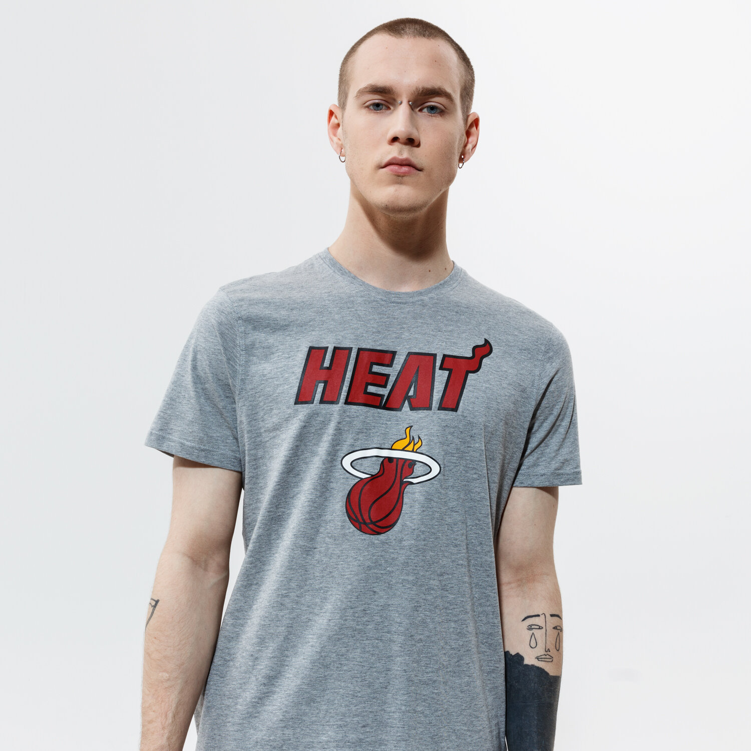 Bărbați tricou NEW ERA TRICOU SS NBA TOP 6 MIAMI HEAT MIAMI HEAT LGH 11530751 Gri