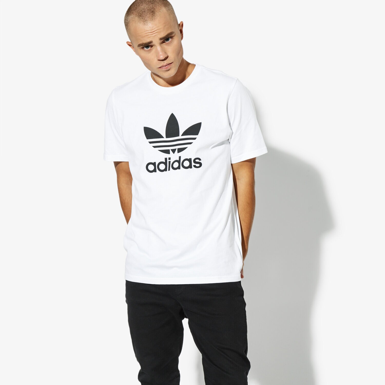 Bărbați tricou ADIDAS TRICOU SS TREFOIL TRICOU ADICOLOR CW0710 Alb