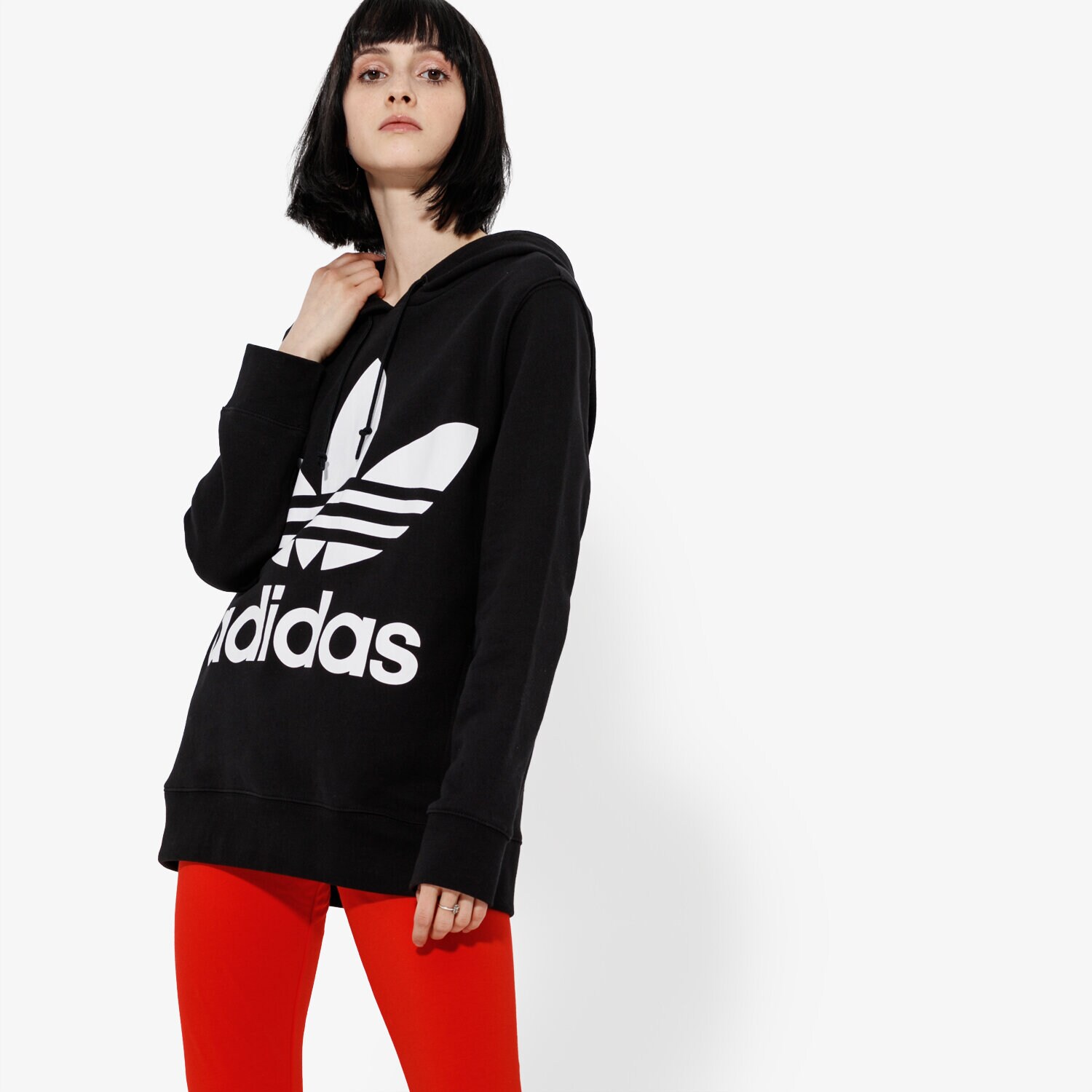 Femei bluză ADIDAS BLUZĂ TREFOIL HOODIE ADICOLOR CE2408 Negru