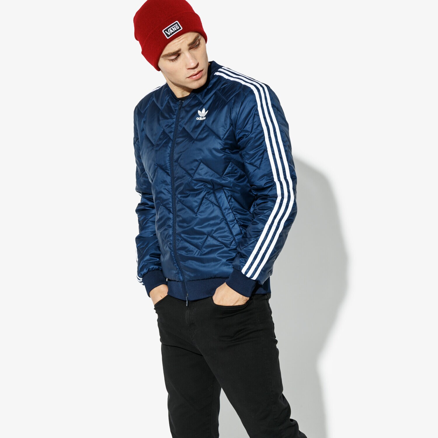 Bărbați eacă de iarnă ADIDAS JACHETĂ SST QUILTED WINTER DH5013 Bleumarin