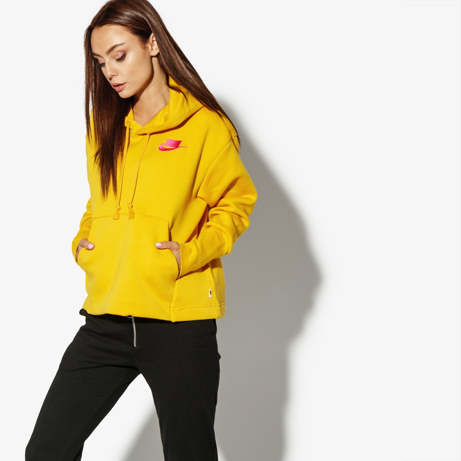 Femei bluză NIKE BLUZĂ W NSW HOODIE FLC NSW AH8690-752 Galben