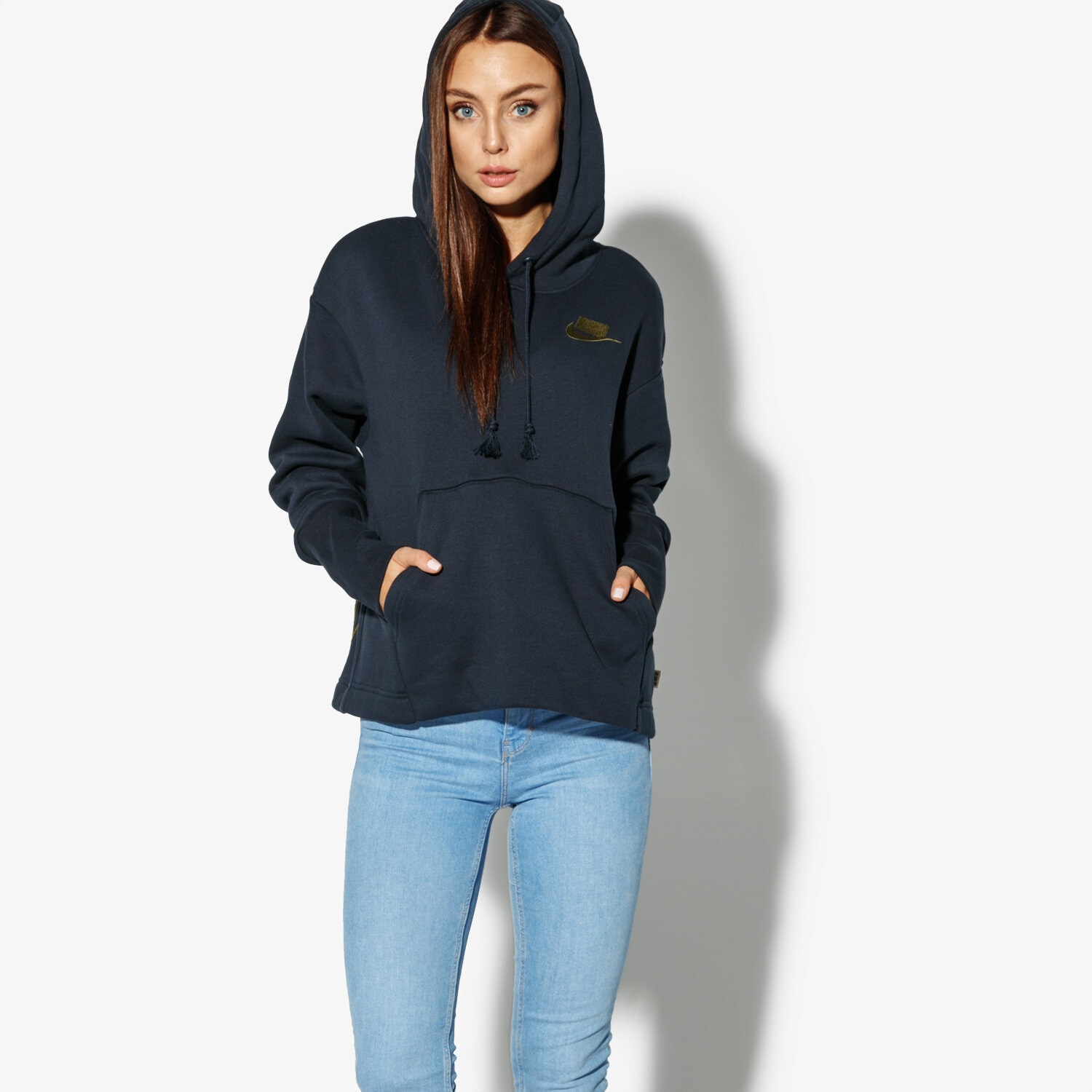 Femei bluză NIKE BLUZĂ W NSW HOODIE FLC NSW AH8690-475 Bleumarin