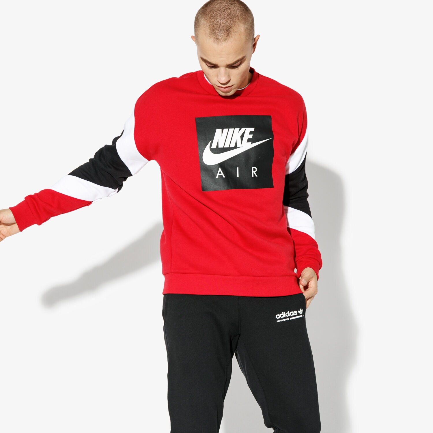 Bărbați bluză NIKE BLUZĂ M NSW CREW FLC NIKE AIR 928635-687 Roșu