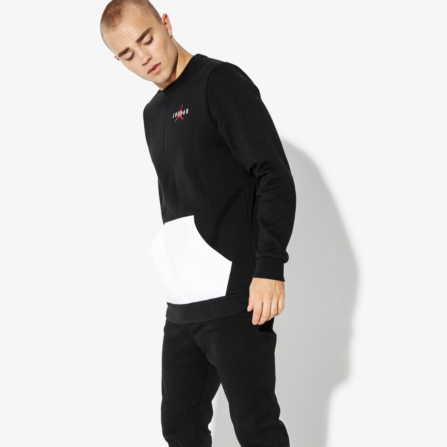 Bărbați bluză JORDAN BLUZĂ JUMPMAN AIR FLEECE CREW AA1457-010 Negru