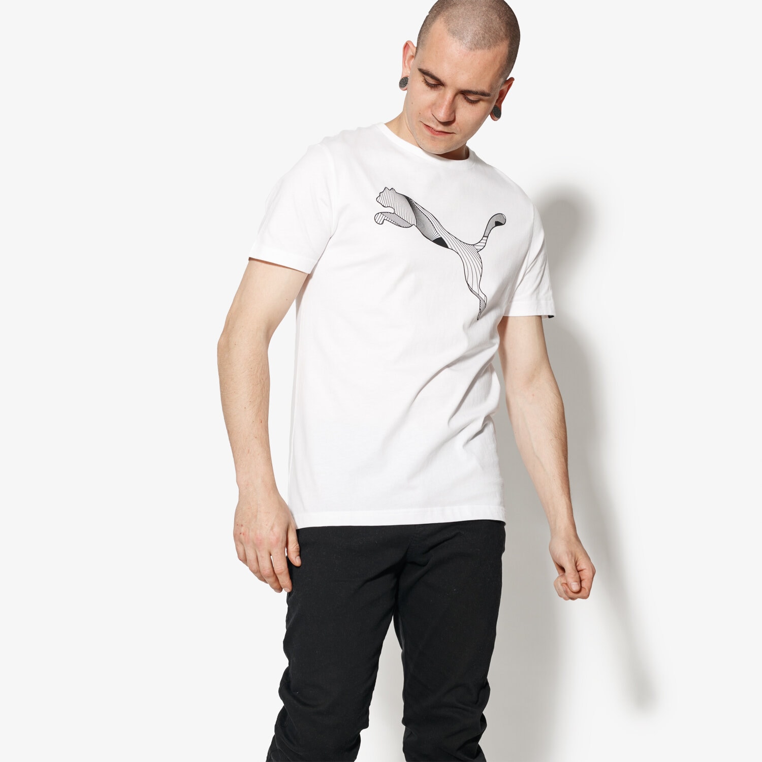 Bărbați tricou PUMA TRICOU SS CAT LOGO TEE 59487602 Alb