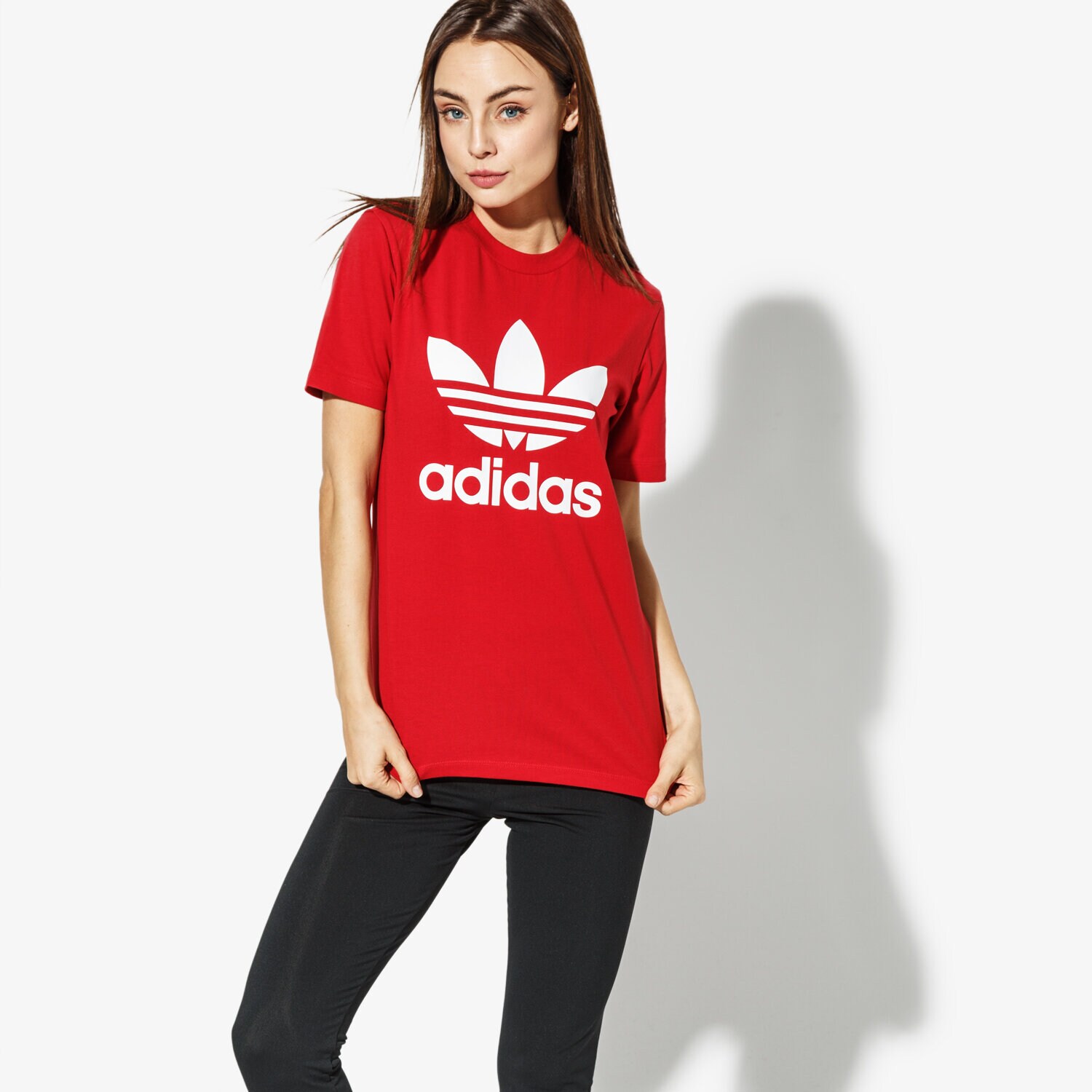Femei tricou ADIDAS TRICOU TREFOIL TEE ADICOLOR DH3172 Roșu