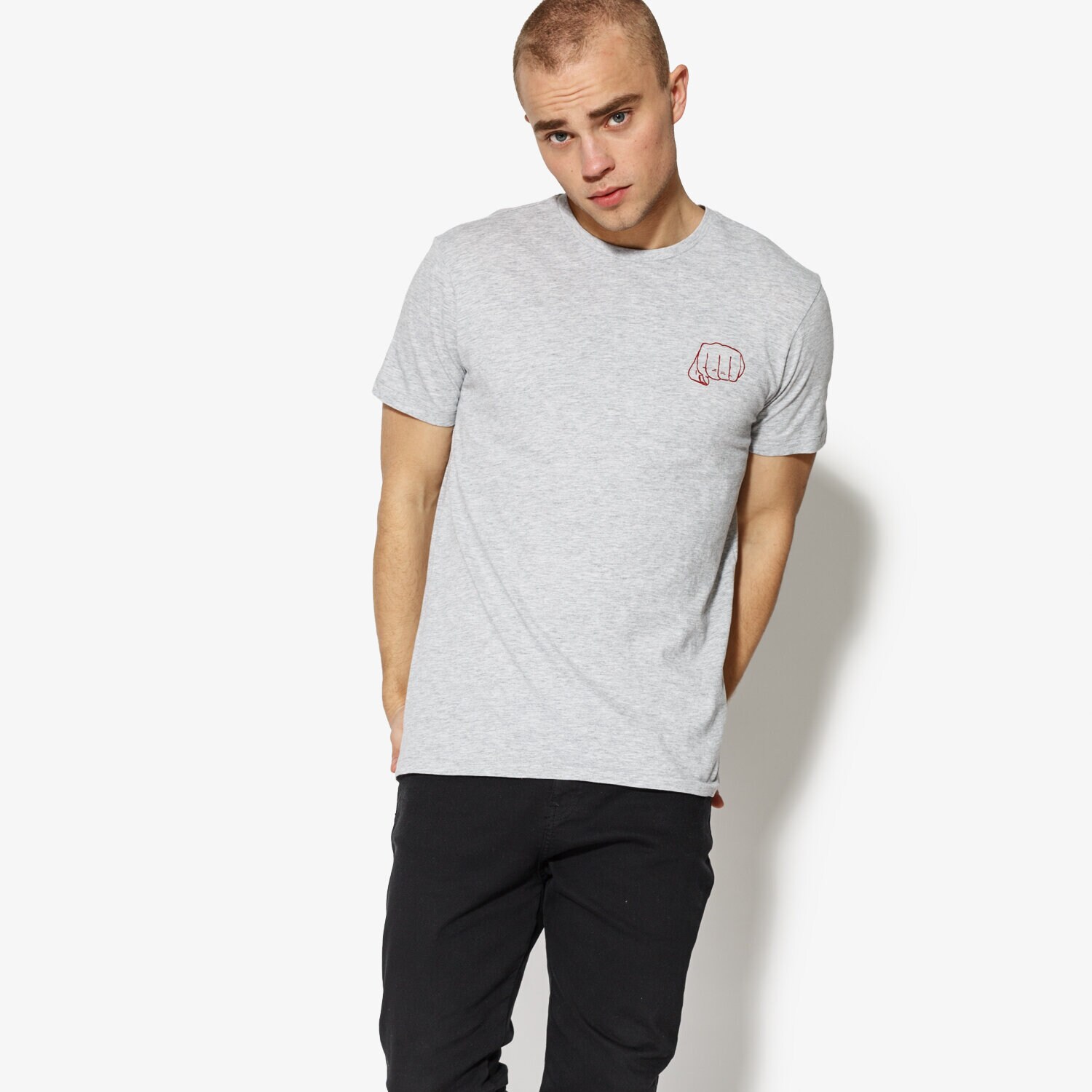 Bărbați tricou CONFRONT TRICOU SS SIGNATURE CF18TSM74001 Gri