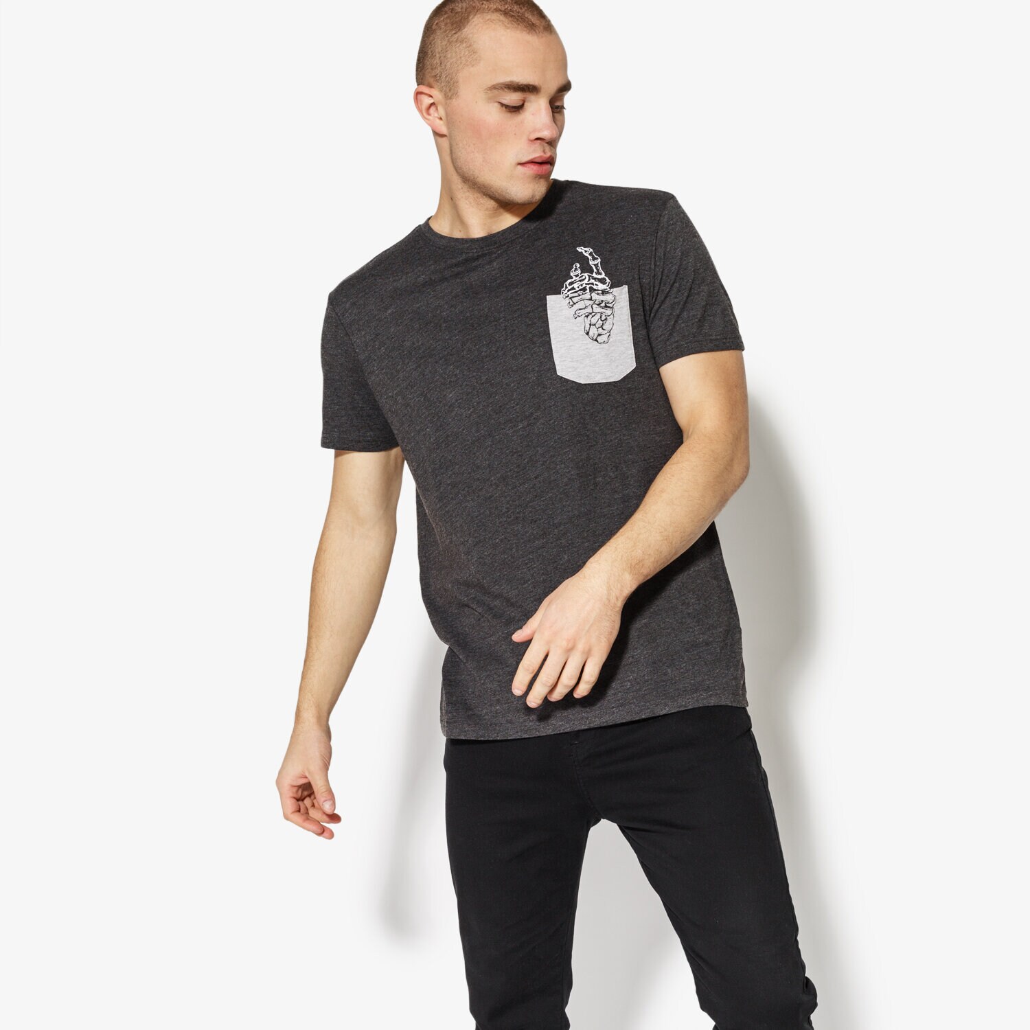 Bărbați tricou CONFRONT TRICOU SS FINGER CF18TSM72001 Gri
