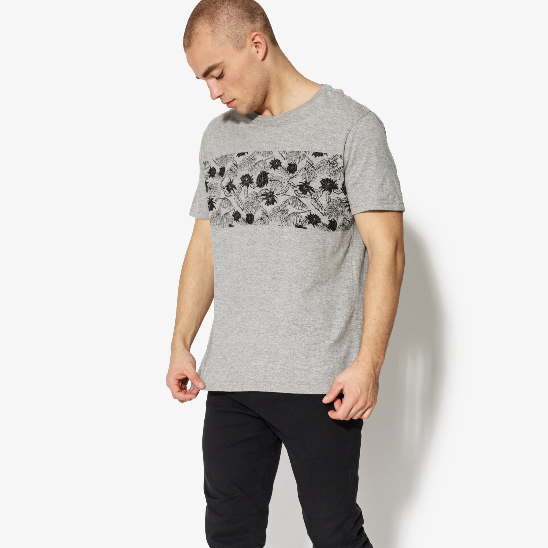 Bărbați tricou CONFRONT TRICOU SS PRINT CF18TSM79001 Gri