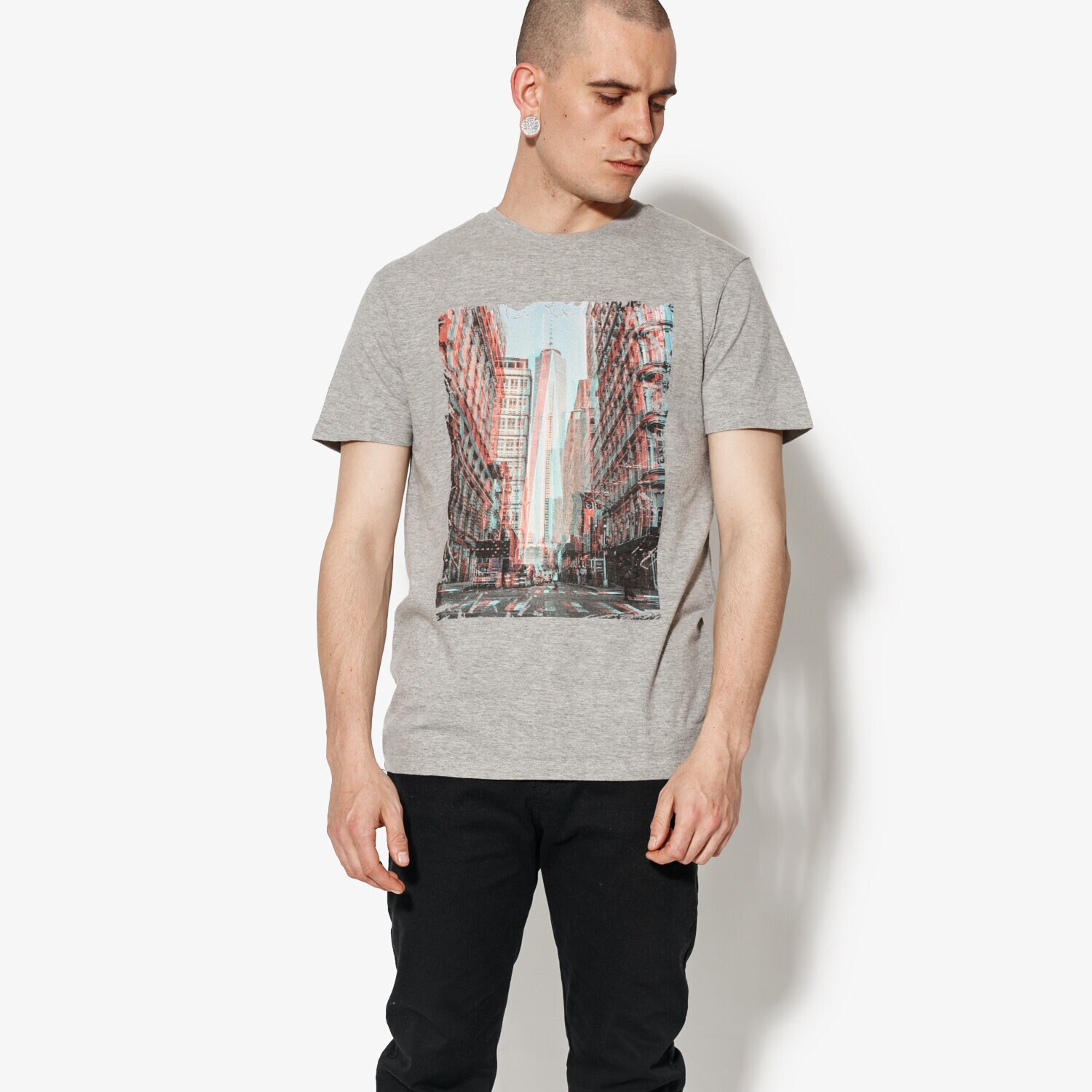 Bărbați tricou CONFRONT TRICOU SS CITY CF18TSM76001 Gri