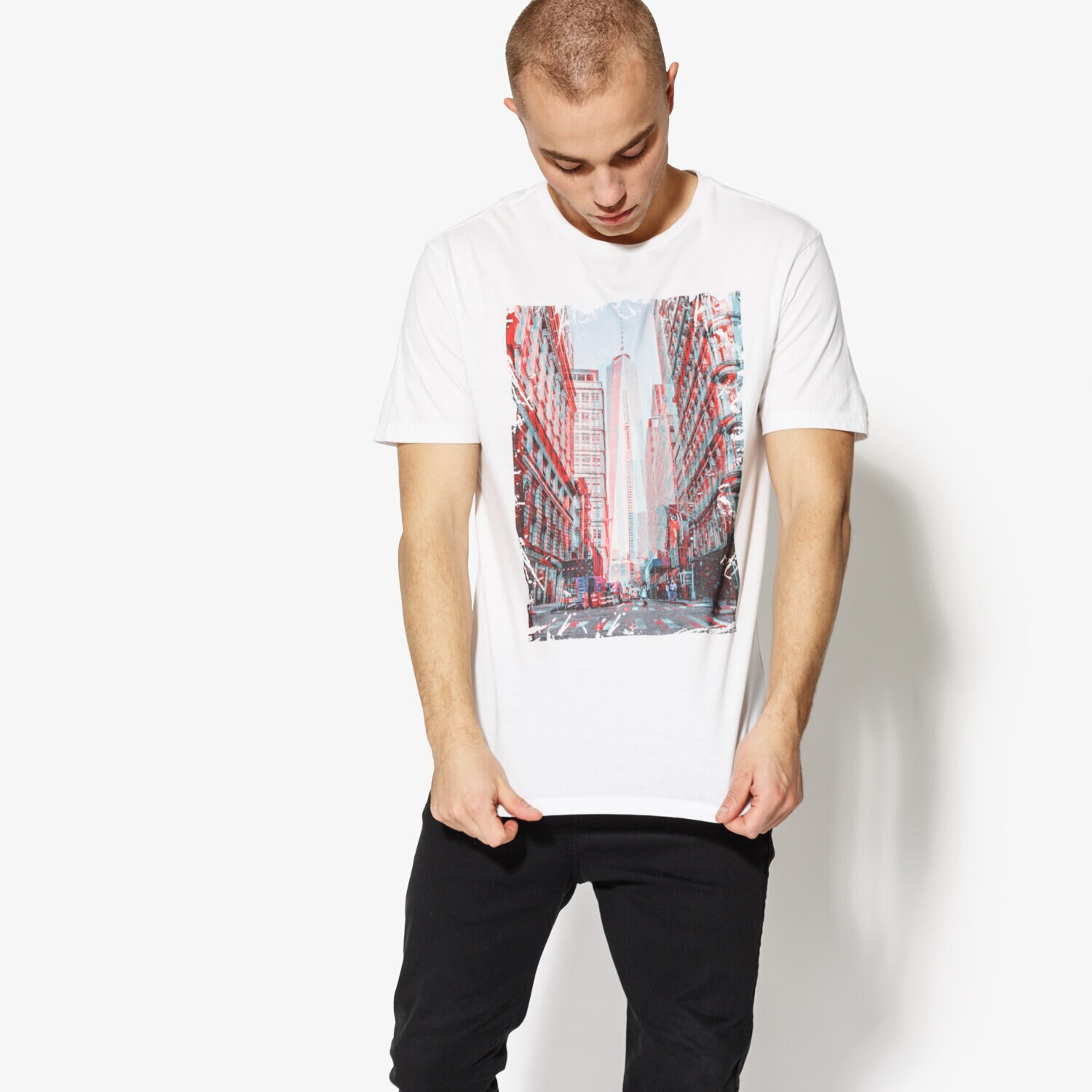 Bărbați tricou CONFRONT TRICOU SS CITY CF18TSM76002 Alb