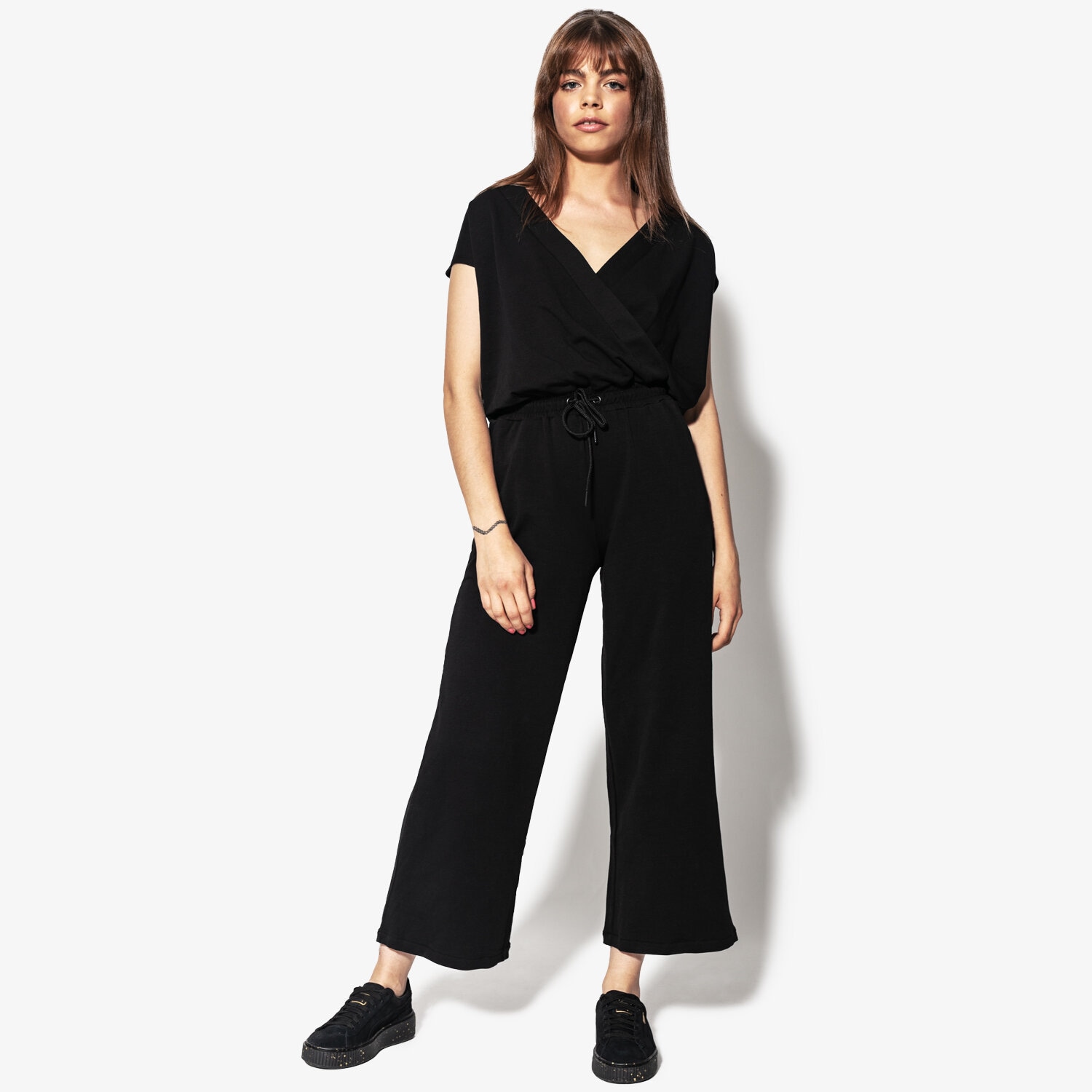 Femei pantaloni CONFRONT SALOPETĂ TULIP CF18SPD07001 Negru