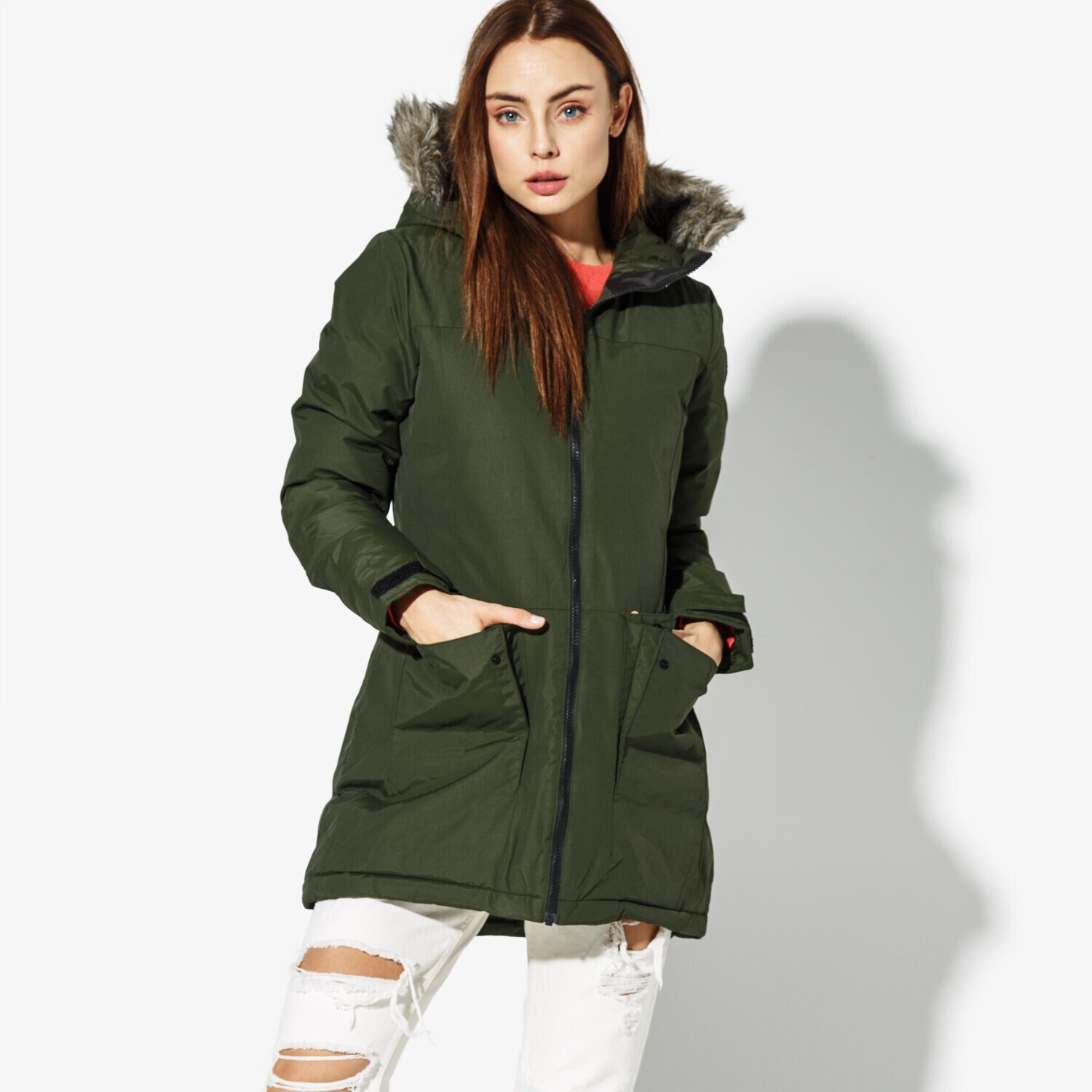 Femei geacă de iarnă ADIDAS JACHETĂ W XPLORIC PARKA SW INSULATION CY8600 Kaki
