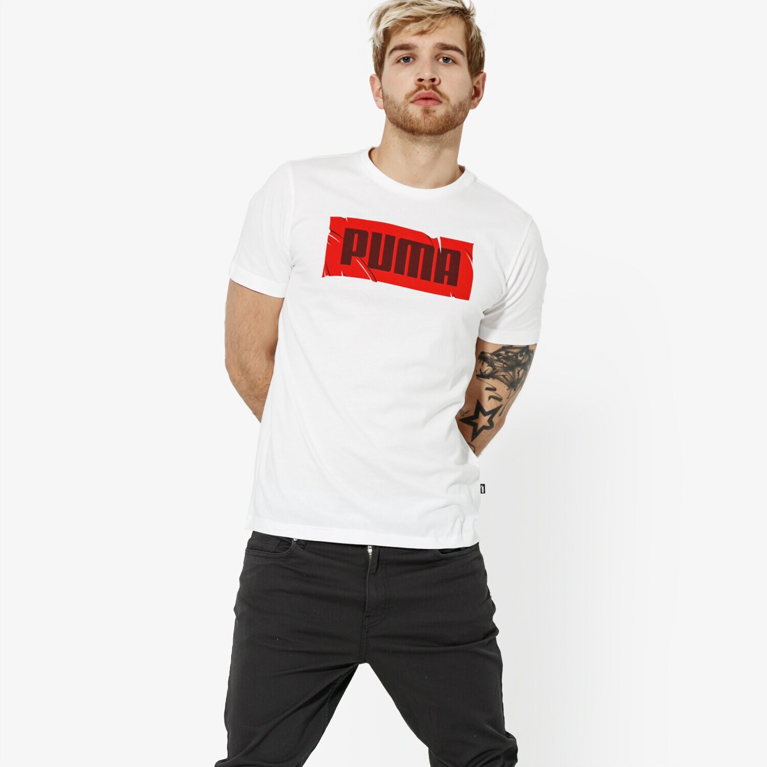 Bărbați tricou PUMA TRICOU SS WORDING TEE GRAPHIC 85407202 Alb