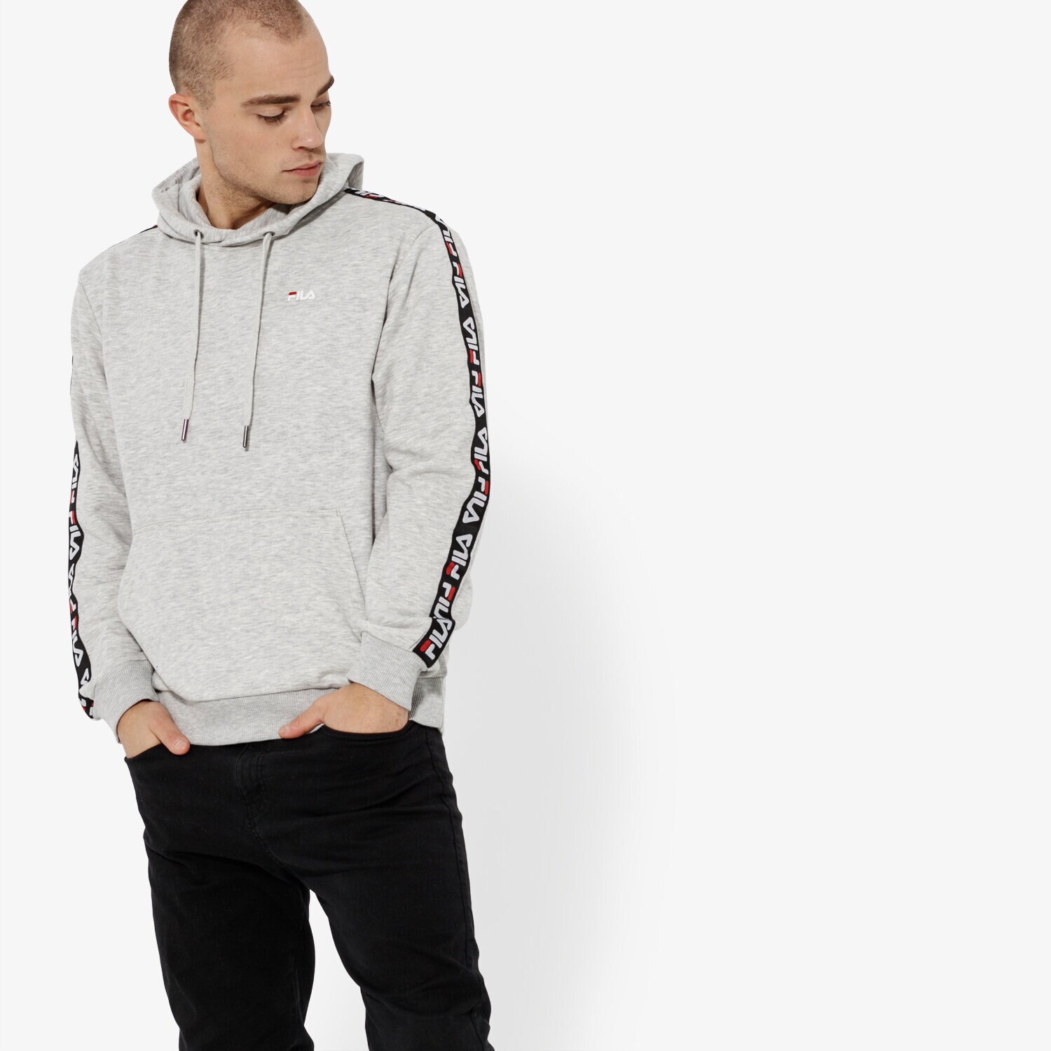 Bărbați bluză FILA BLUZĂ DAVID TAPE HOODIE 687023B13 Gri