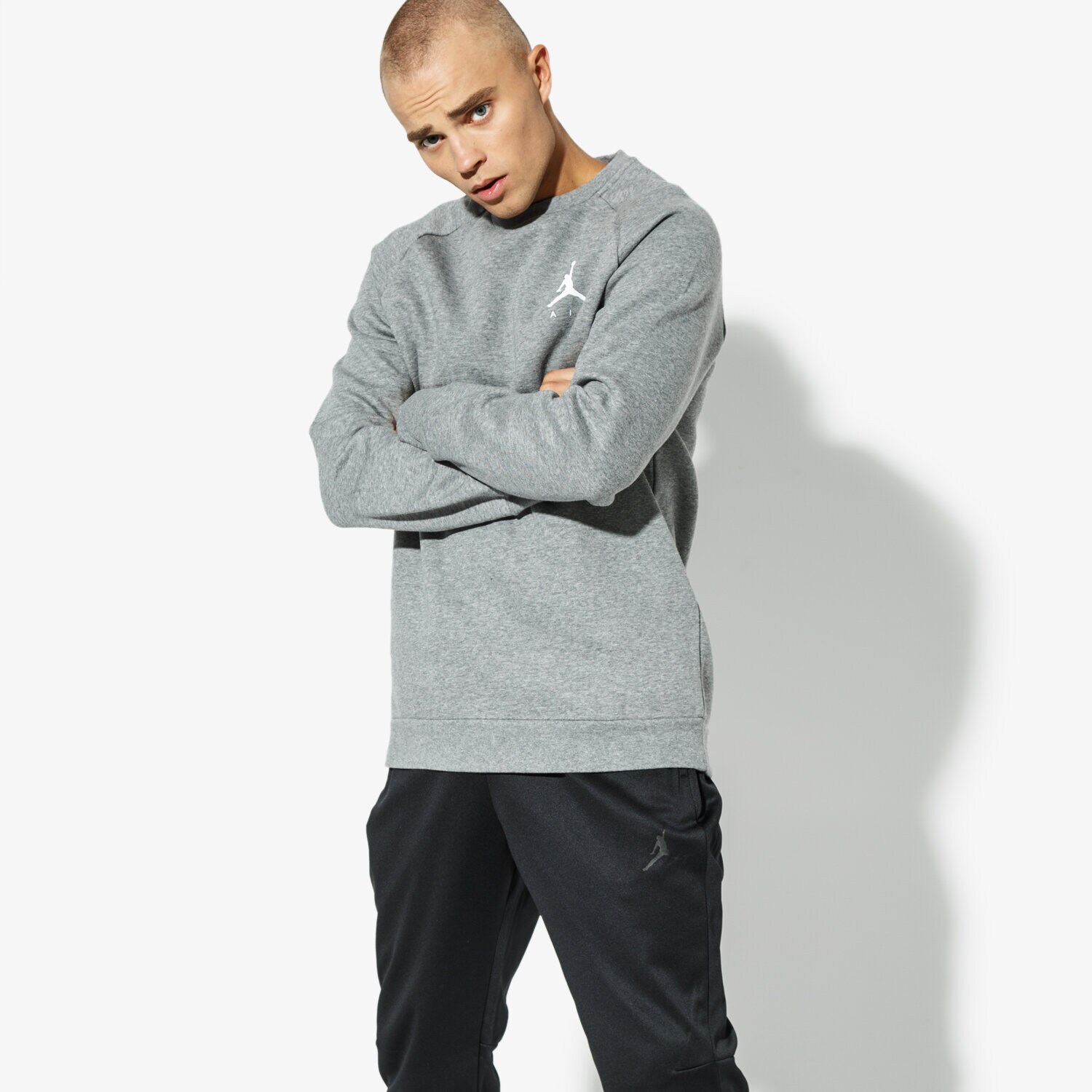 Bărbați bluză JORDAN BLUZĂ JUMPMAN FLEECE CREW 940170-091 Gri