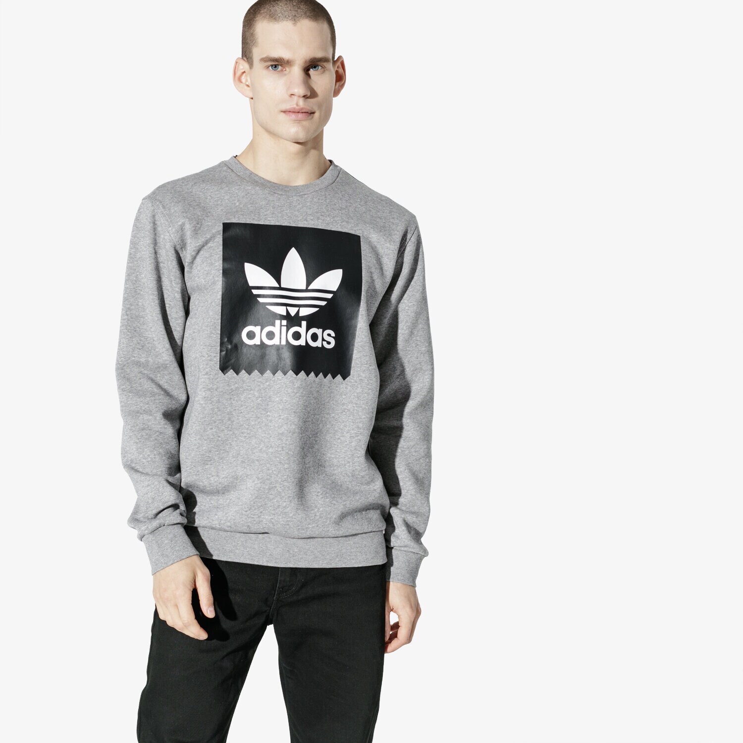 Bărbați bluză ADIDAS BLUZĂ BB CREWNECK DU8330 Gri