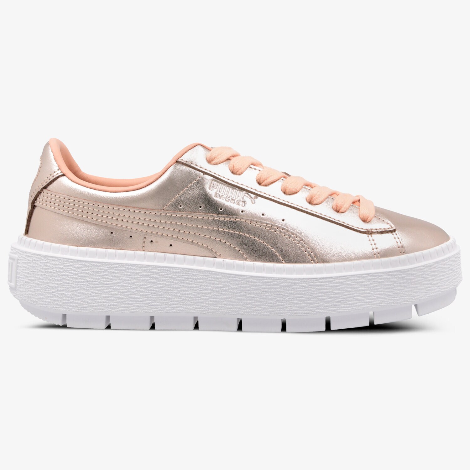 Femei pantofi sport PUMA BASKET PLATFORM TRACE COP 36785201 Auriu