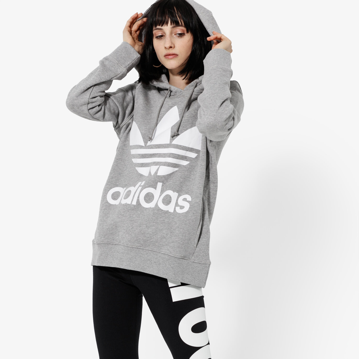 Femei bluză ADIDAS BLUZĂ TREFOIL HOODIEMGREYH CY6665 Gri