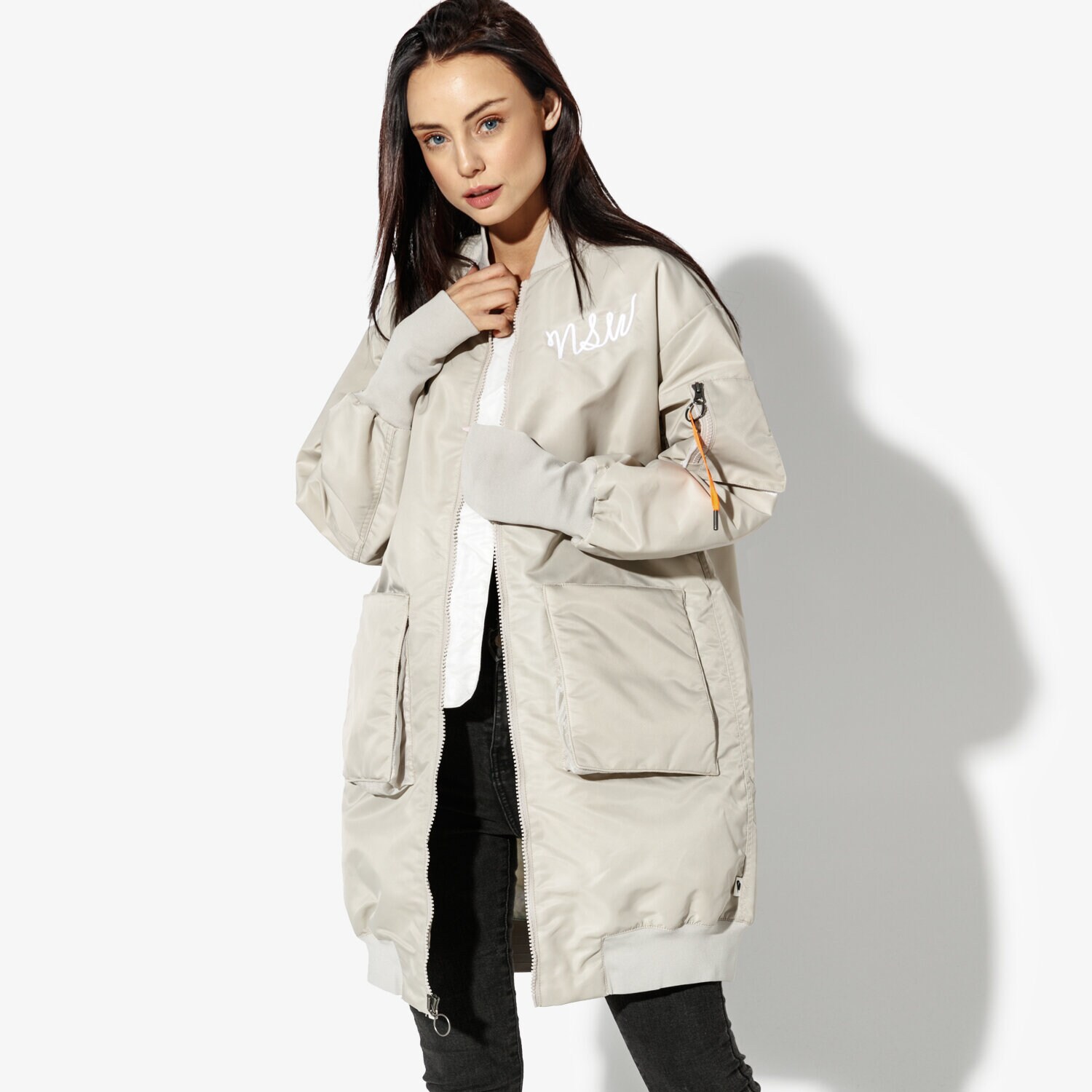 Femei geacă de iarnă NIKE JACHETĂ W NSW NSP PARKA INSULATED MA1 932049-221 Bej
