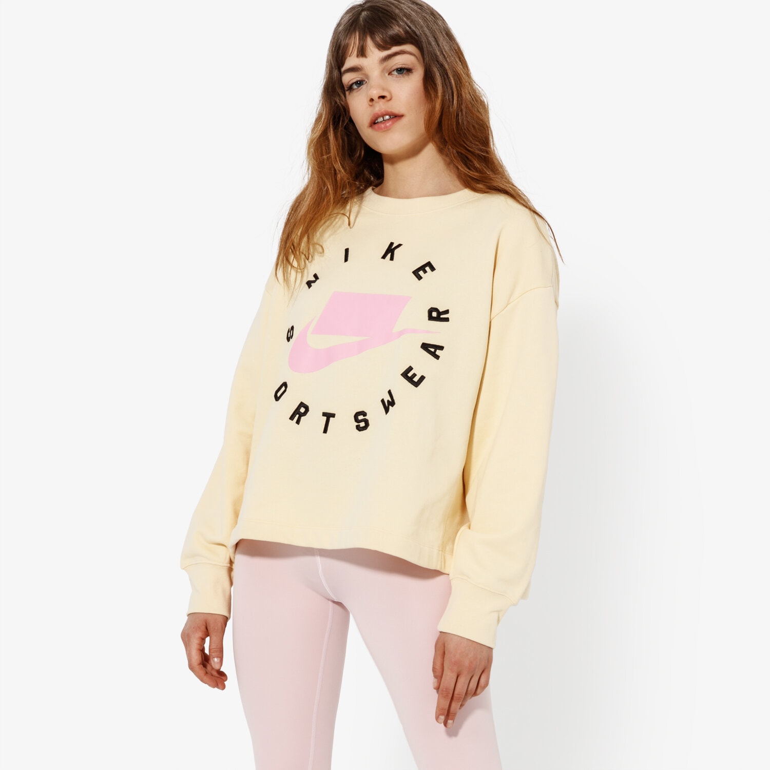 Femei bluză NIKE BLUZĂ W NSW NSW CREW FLC FT BF SPORTSWEAR AR3052-294 Bej