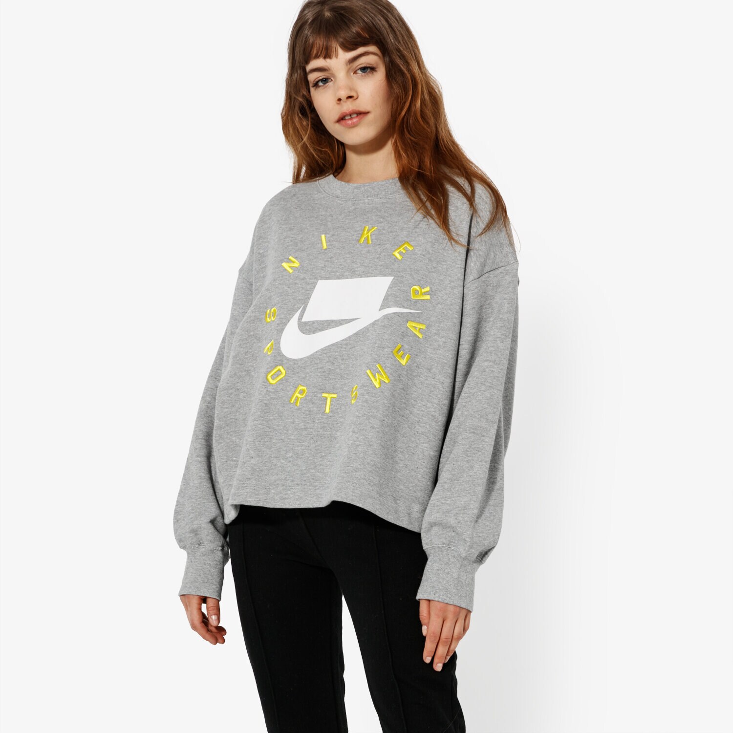 Femei bluză NIKE BLUZĂ W NSW NSW CREW FLC FT BF SPORTSWEAR AR3052-063 Gri
