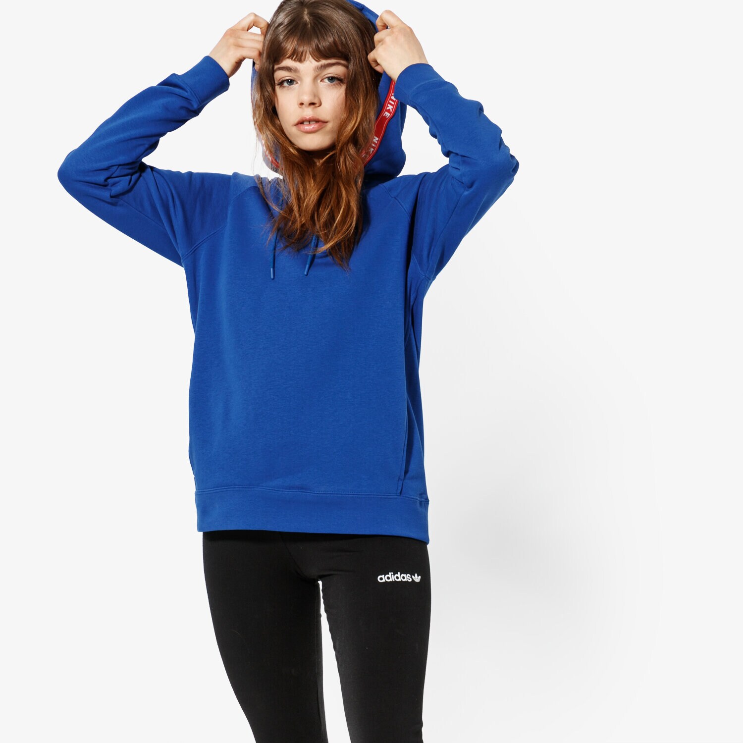 Femei bluză NIKE BLUZĂ W NSW CREW LOGO TAPE  SPORTSWEAR AR3058-438 Albastru
