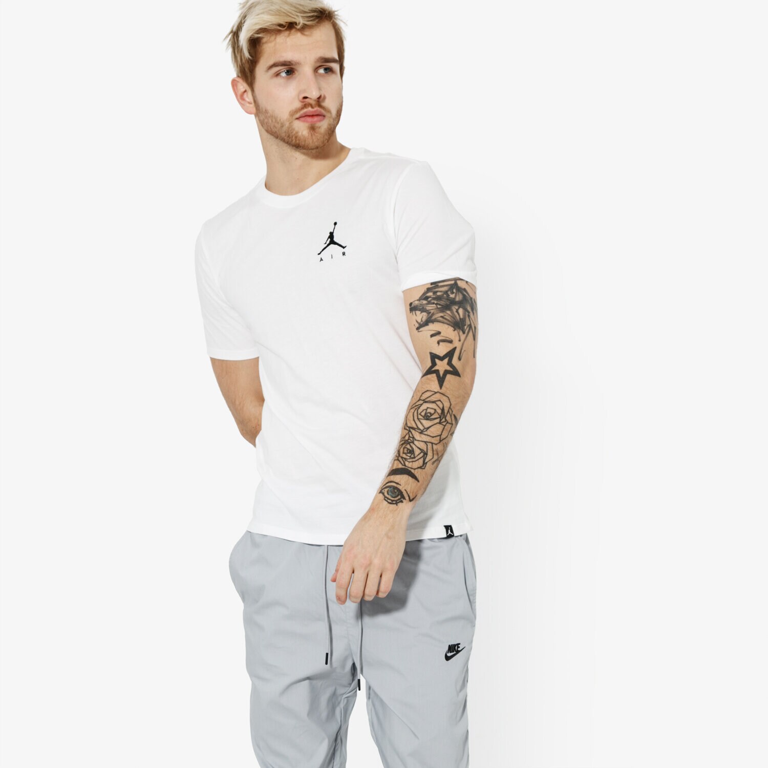 Bărbați tricou JORDAN TRICOU SS M JSW TEE JMPMN AIR EMBRD JORDAN OFF CRT BB AH5296-100 Alb