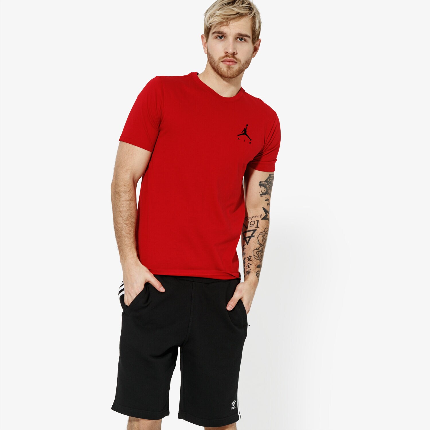 Bărbați tricou JORDAN TRICOU SS JMPMN AIR EMBRD TEE JORDAN OFF CRT BBALL AH5296-687 Roșu