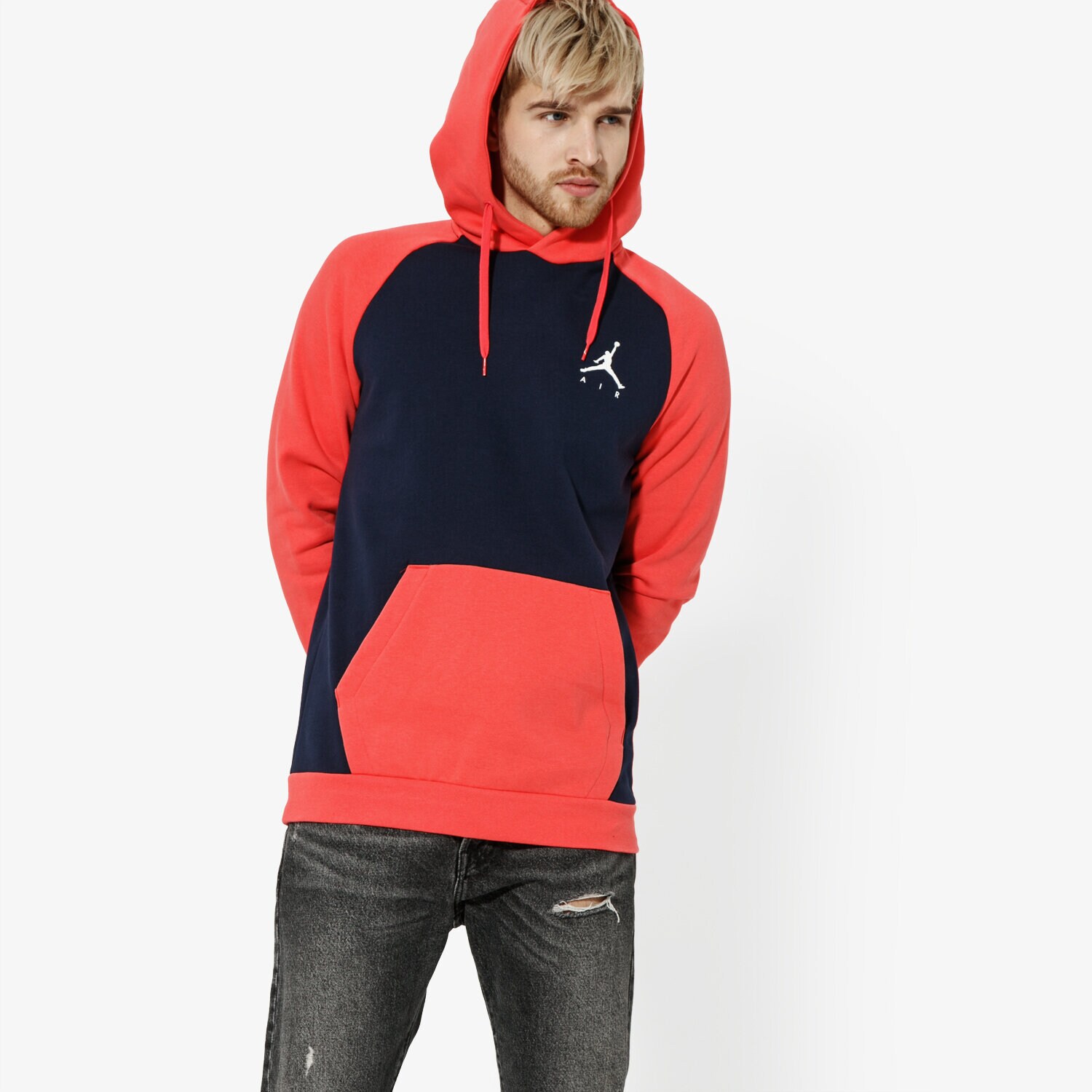 Bărbați bluză JORDAN BLUZĂ JUMPMAN FLEECE PO JORDAN OFF CRT BBALL 940108-453 Roșu