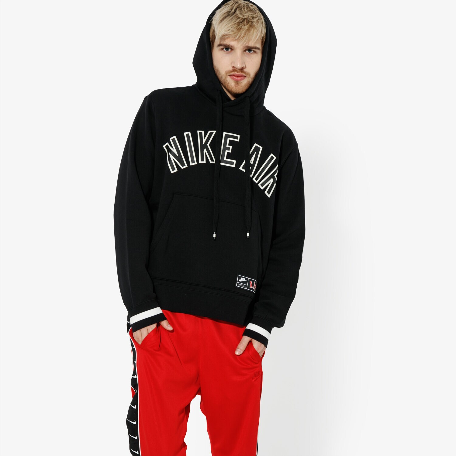 Bărbați bluză NIKE BLUZĂ M NSW NIKE AIR HOODIE PO FLC SPORTSWEAR AR1817-010 Negru