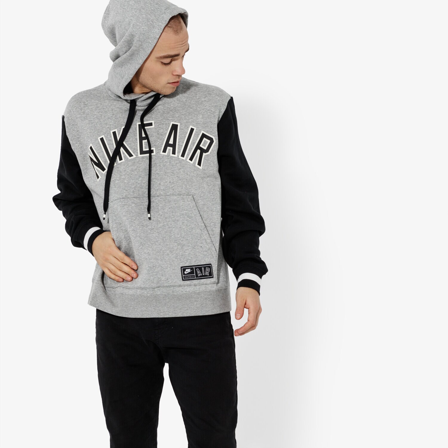 Bărbați bluză NIKE BLUZĂ M NSW NIKE AIR HOODIE PO FLC SPORTSWEAR AR1817-063 Gri