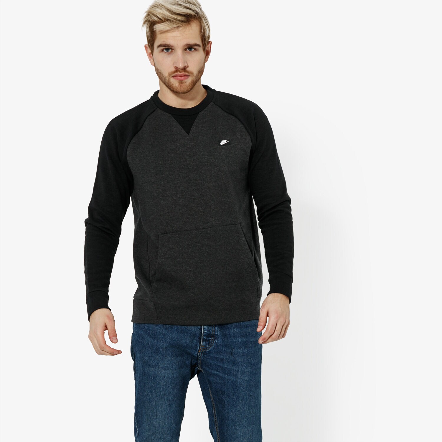 Bărbați bluză NIKE BLUZĂ M NSW OPTIC CRW SPORTSWEAR 928465-010 Negru