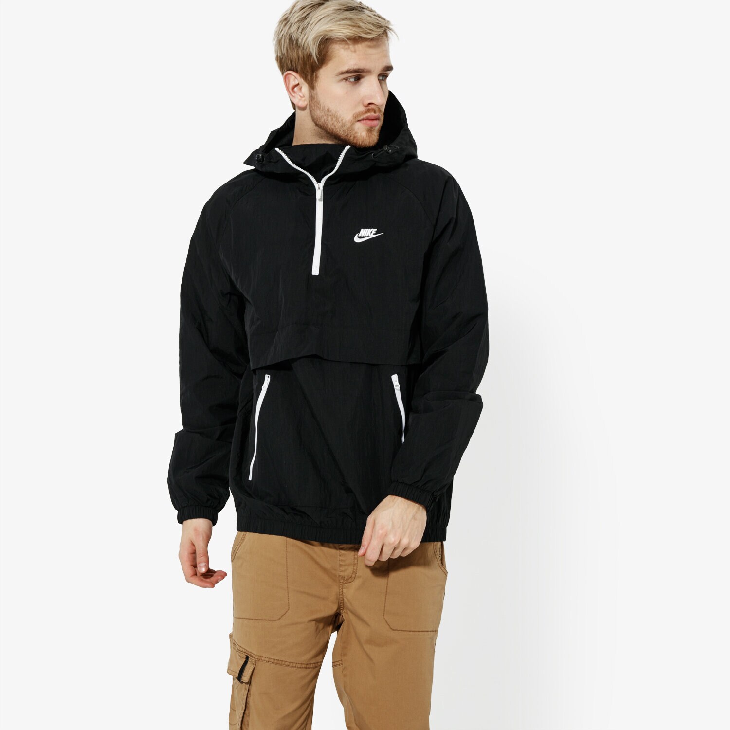Bărbați jachetă NIKE JACHETĂ M NSW JKT HD WVN ANRK SPORTSWEAR AR2212-010 Negru