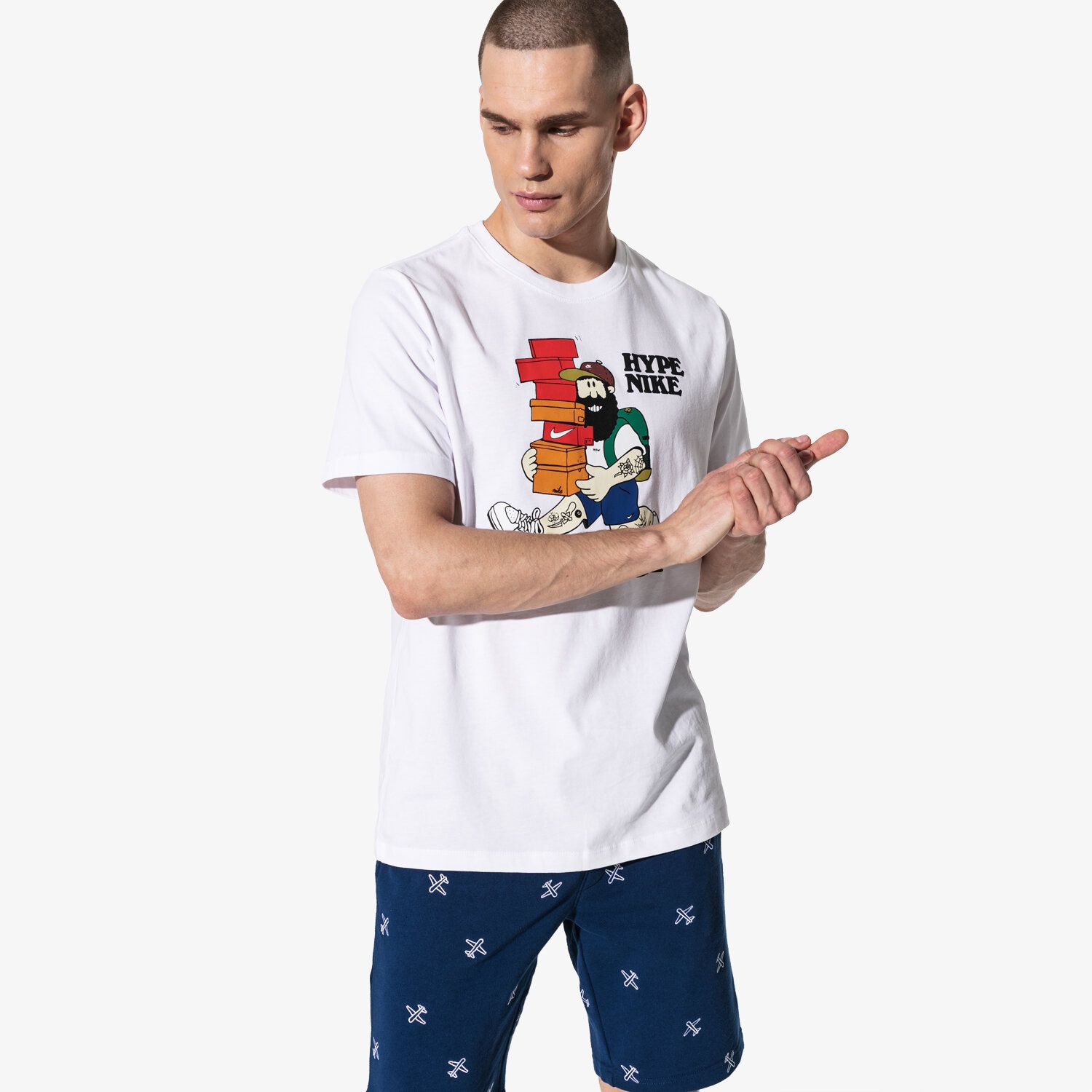 Bărbați tricou NIKE TRICOU SS M NSW TEE HYPE NIKE 1 SPORTSWEAR AR5075-100 Alb