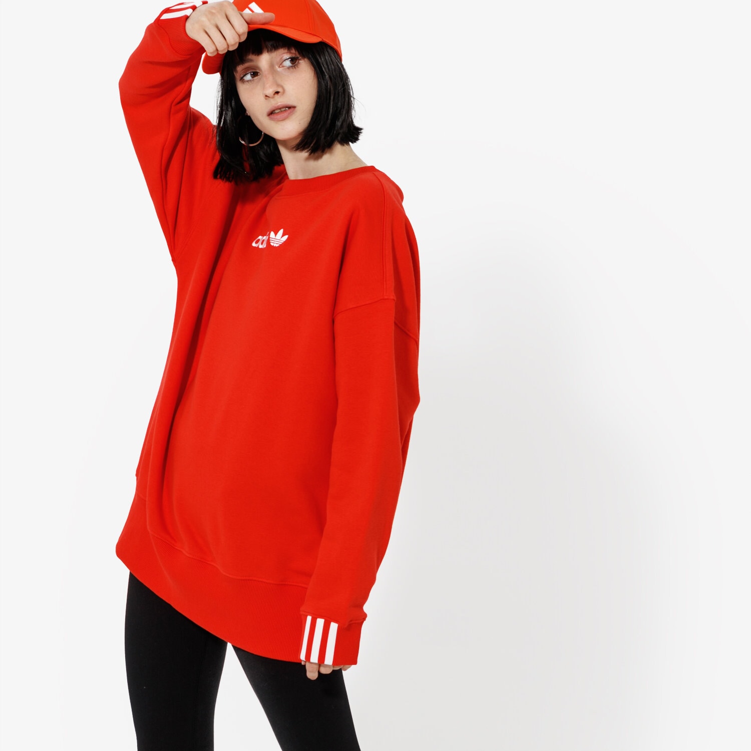 Femei bluză ADIDAS BLUZĂ COEEZE SWEAT COEEZE DU7192 Roșu
