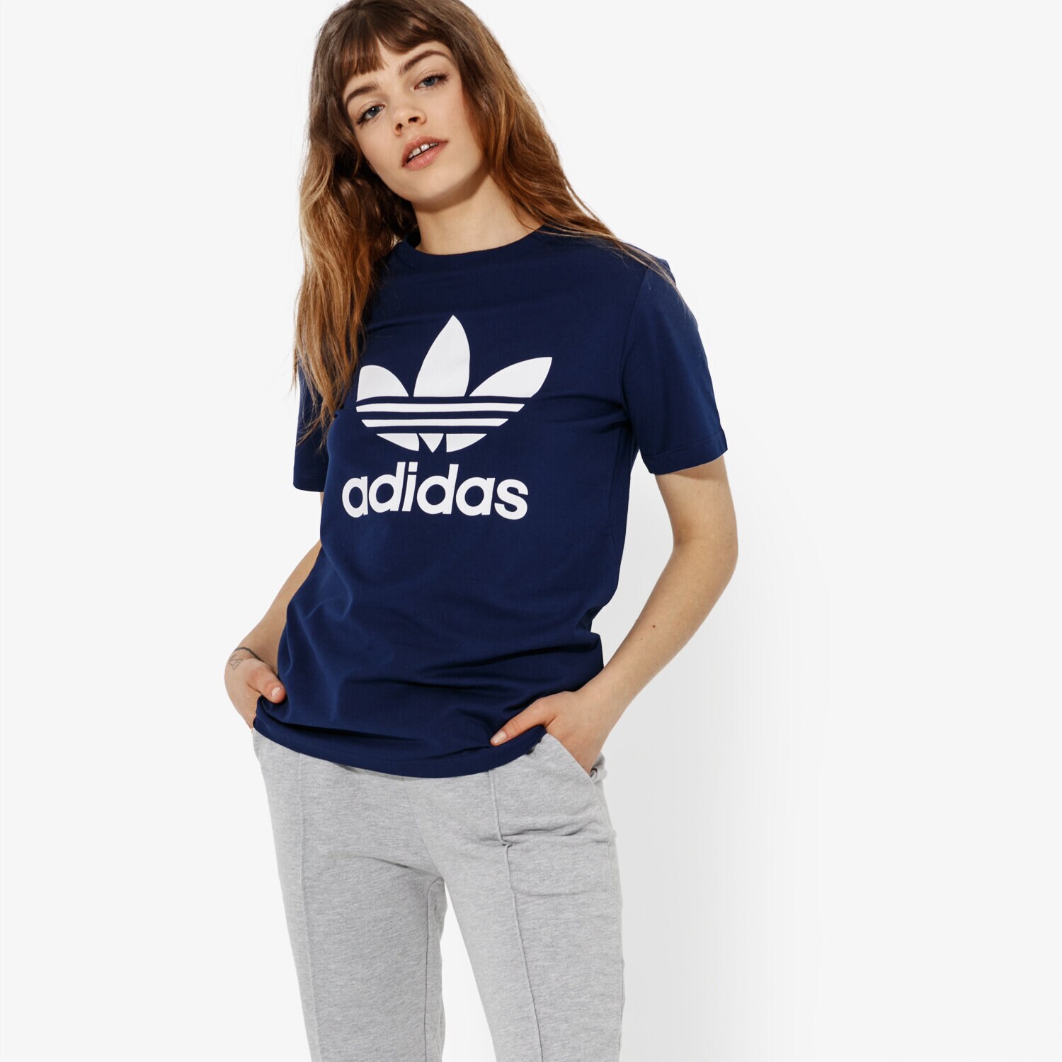 Femei tricou ADIDAS TRICOU SS TREFOIL TEE ADICOLOR DV2599 Bleumarin