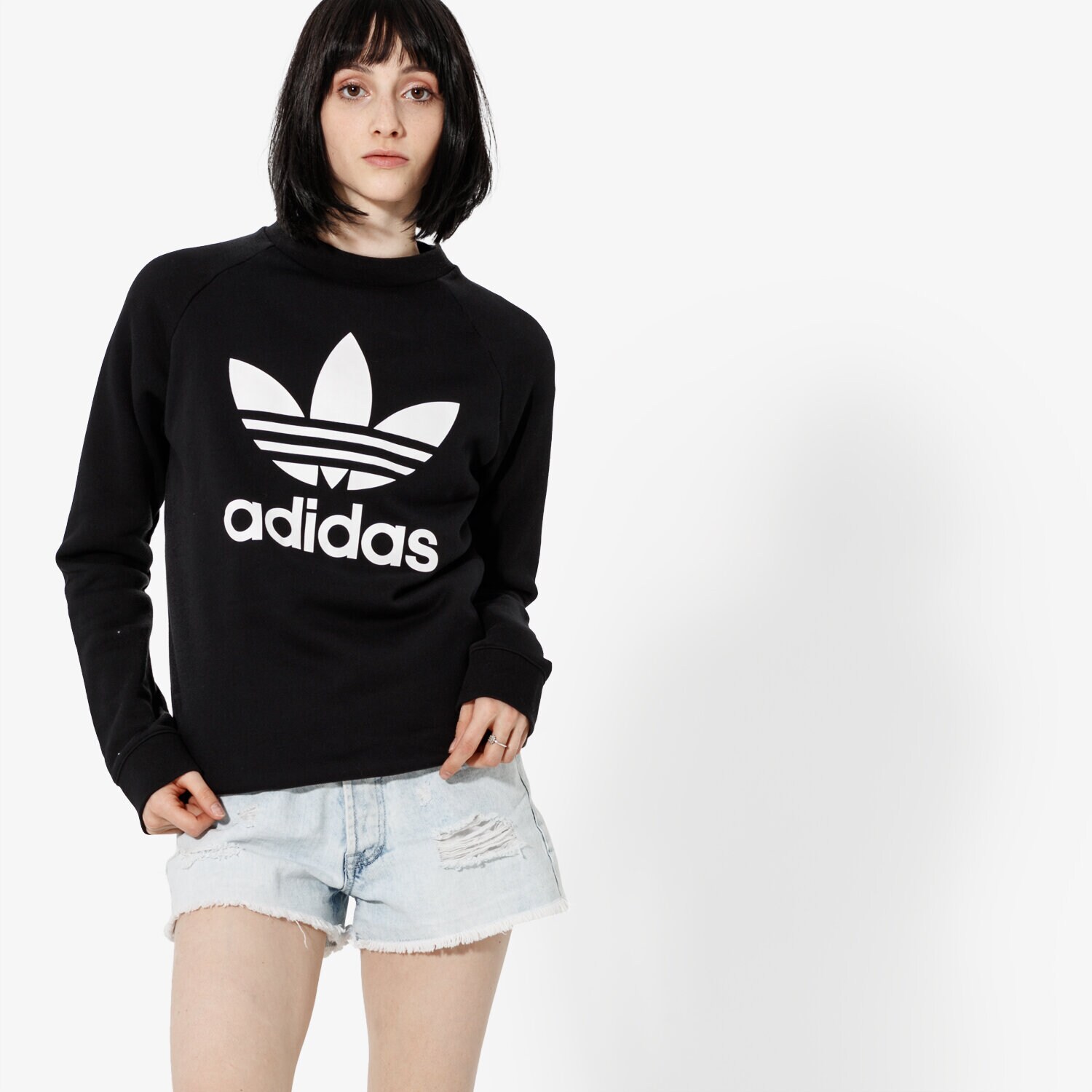 Femei bluză ADIDAS BLUZĂ TRF CREW SWEAT ADICOLOR DV2612 Negru