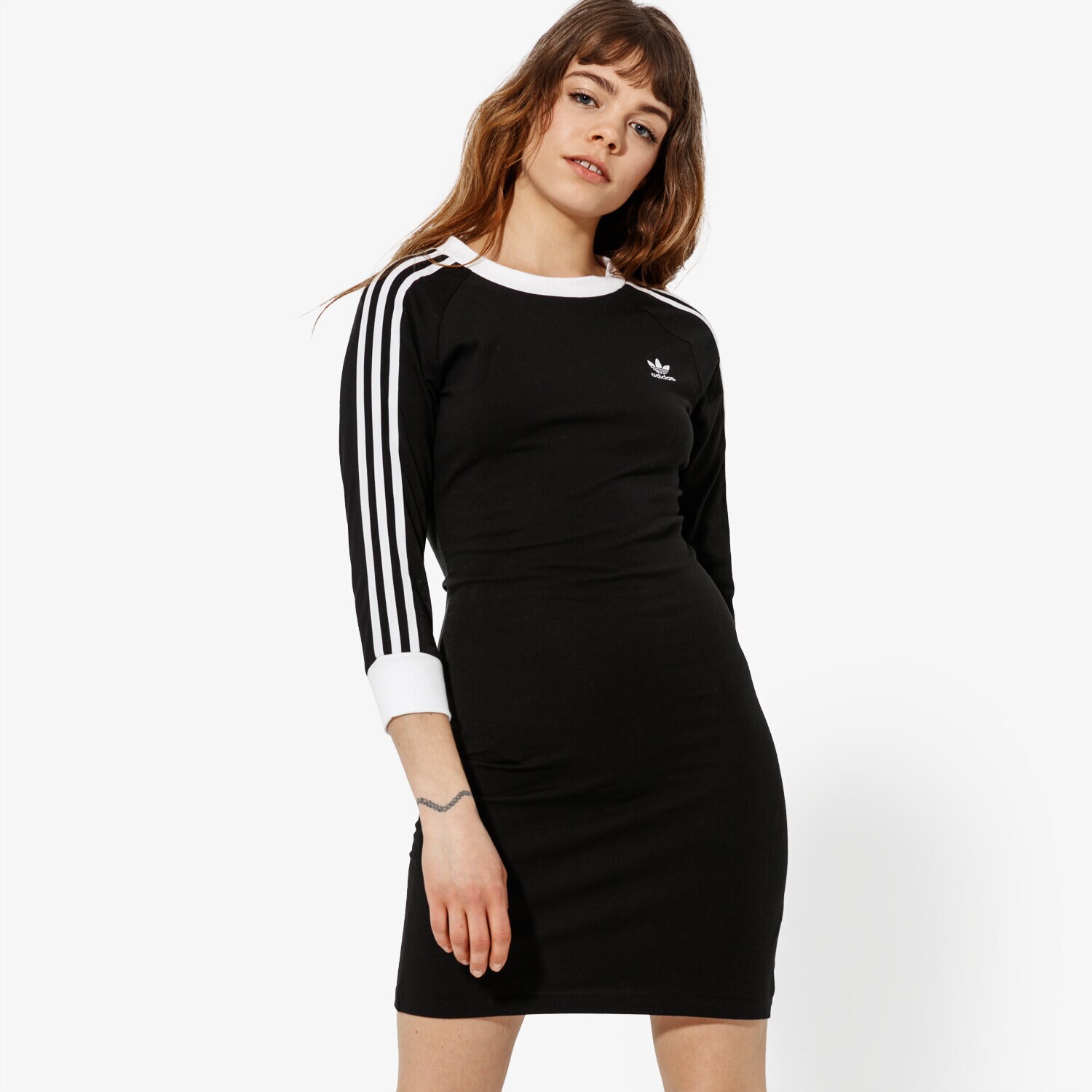 Femei rochii și fuste ADIDAS ROCHIE 3 STRIPES TRENINGS ADICOLOR DV2567 Negru